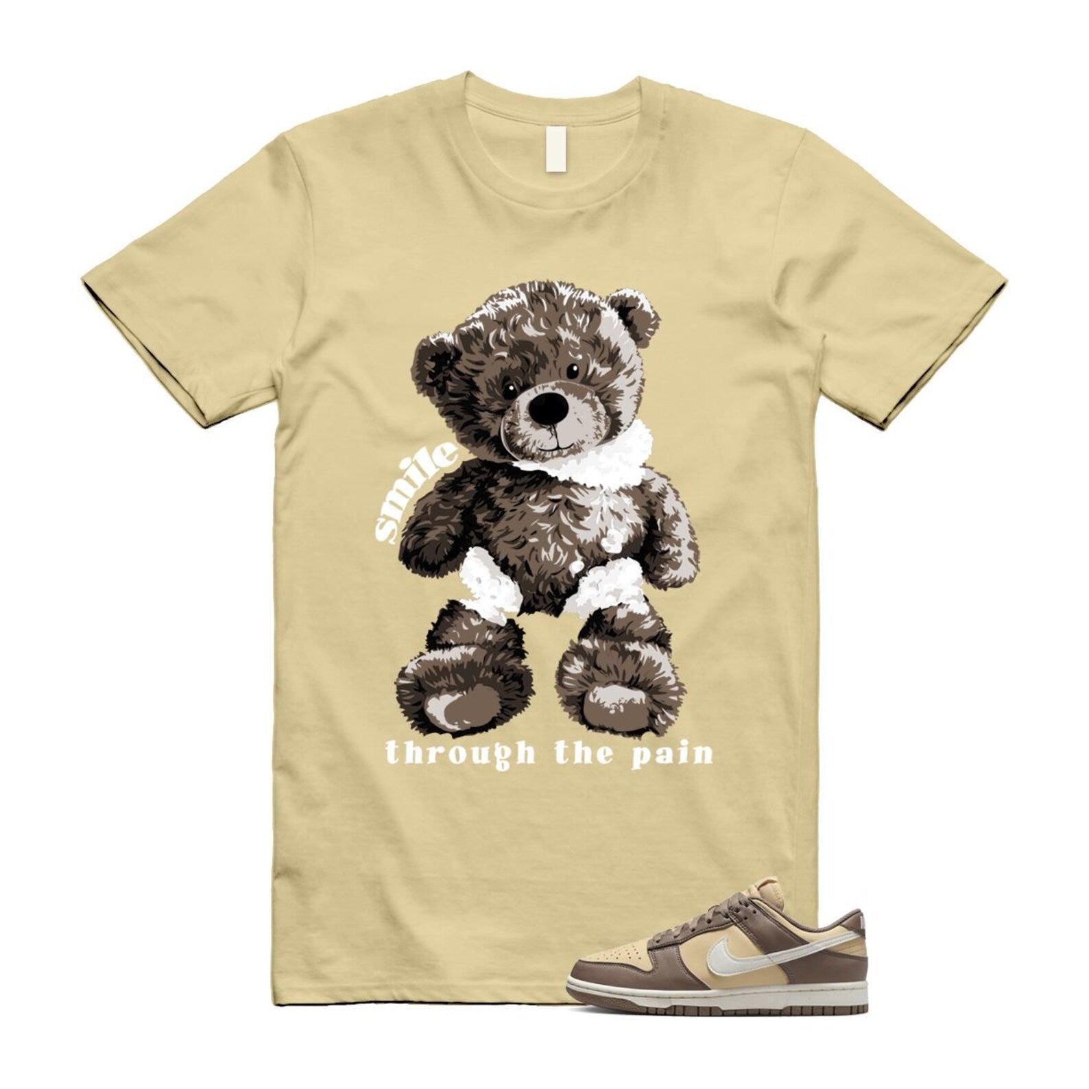 Dunk Mink Brown Sesame Coconut Milk Low Next Nature T Shirt Match SMILE DD1873-201 T-Shirt, Sneaker Match Tee