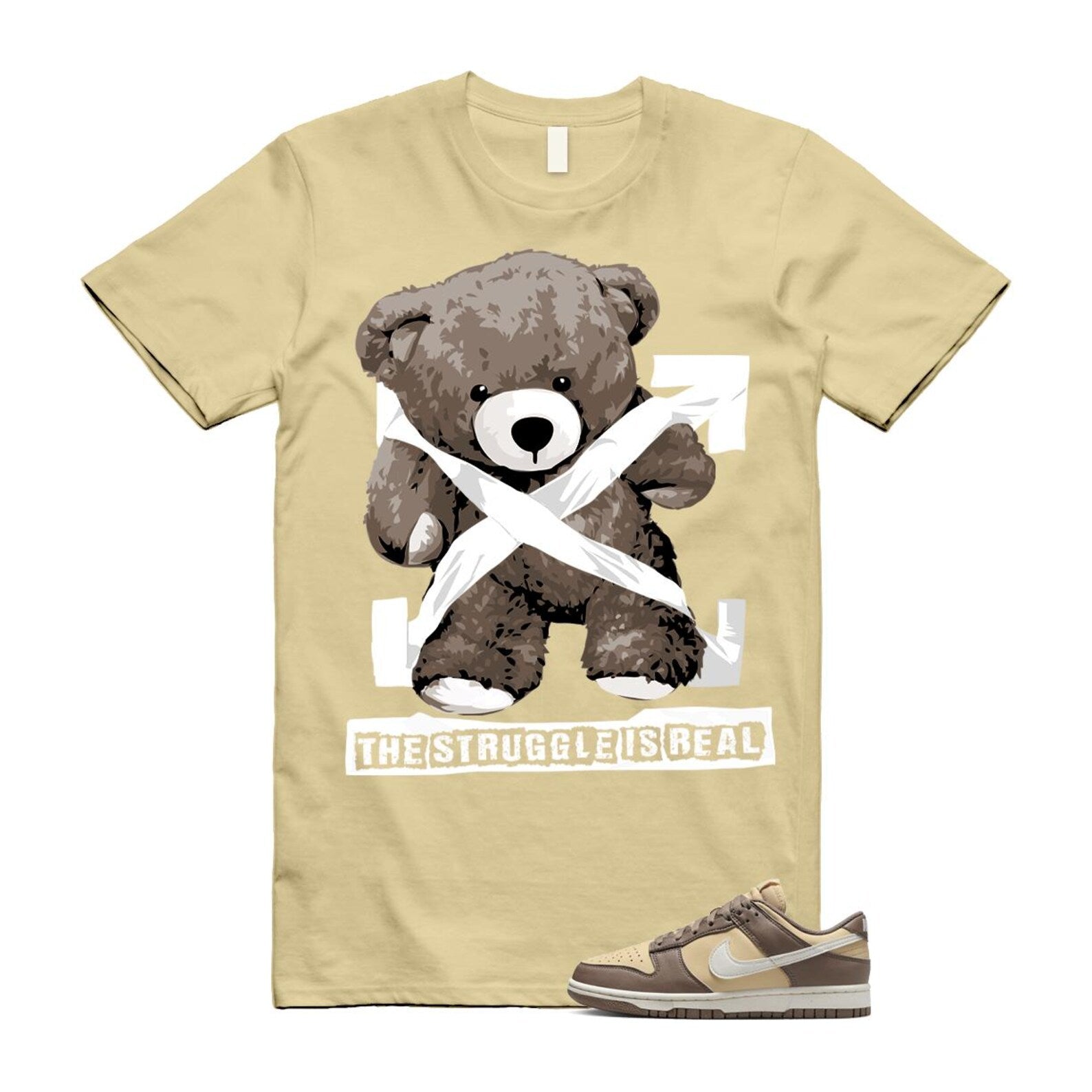 Dunk Mink Brown Sesame Coconut Milk Low Next Nature T Shirt Match STRUG DD1873-201 T-Shirt, Sneaker Match Tee