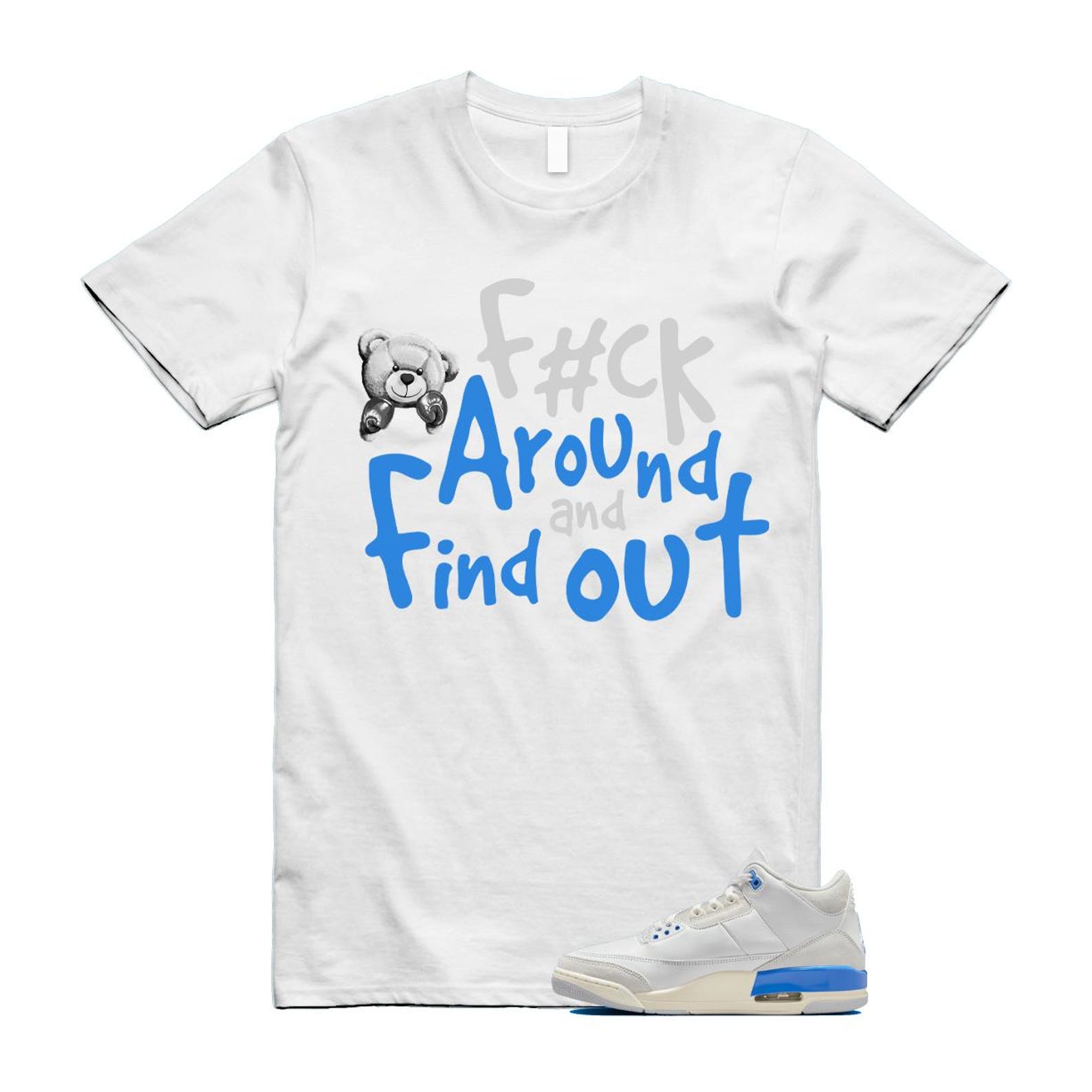 3 Lucky Shorts White Hydrogen Legend Blue Photon Dust T Shirt Match FCK CT8532-101 T-Shirt, Sneaker Match Tee
