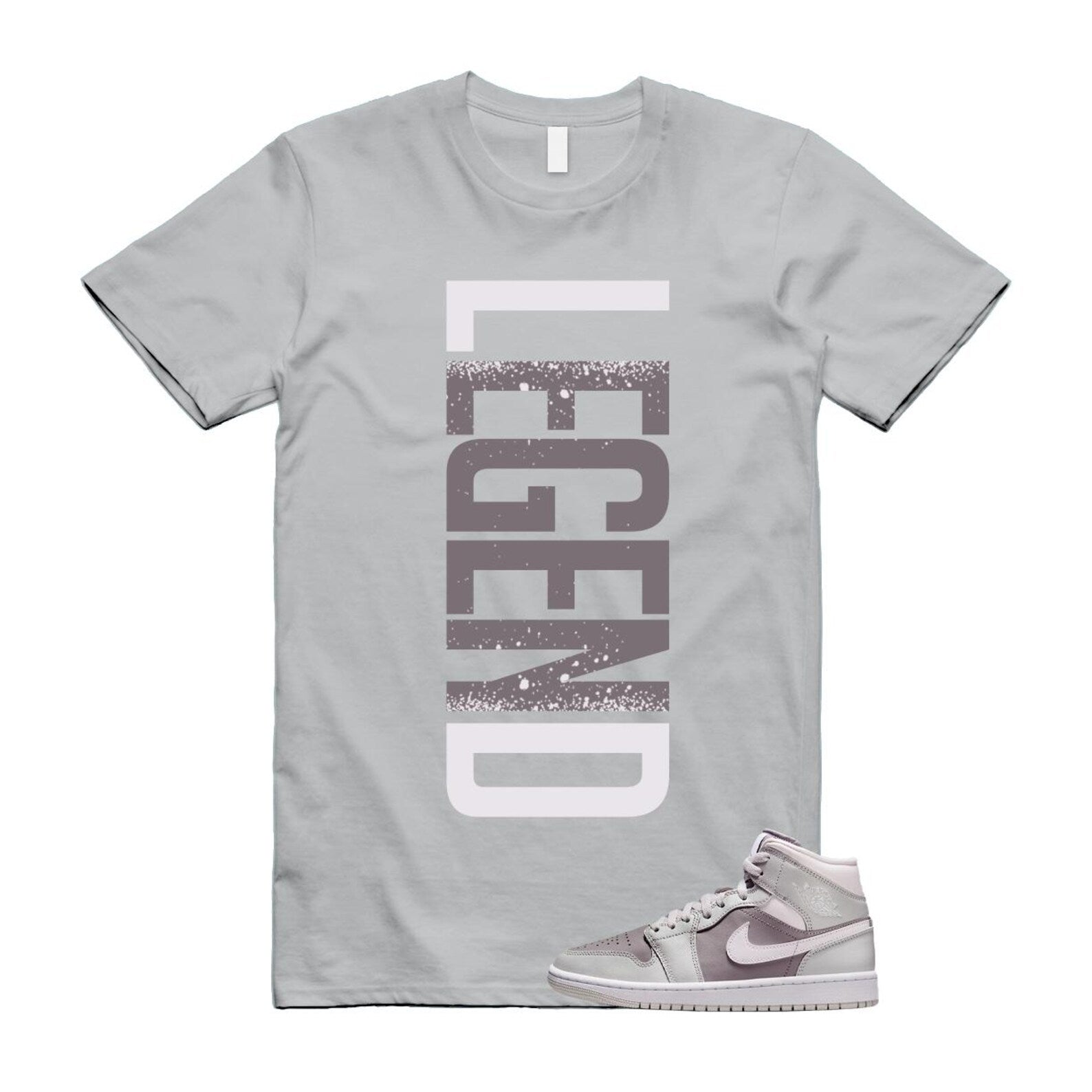 1 Atmosphere Grey White Photon Dust Mid T Shirt Match LEGEND BQ6472-008 T-Shirt, Sneaker Match Tee