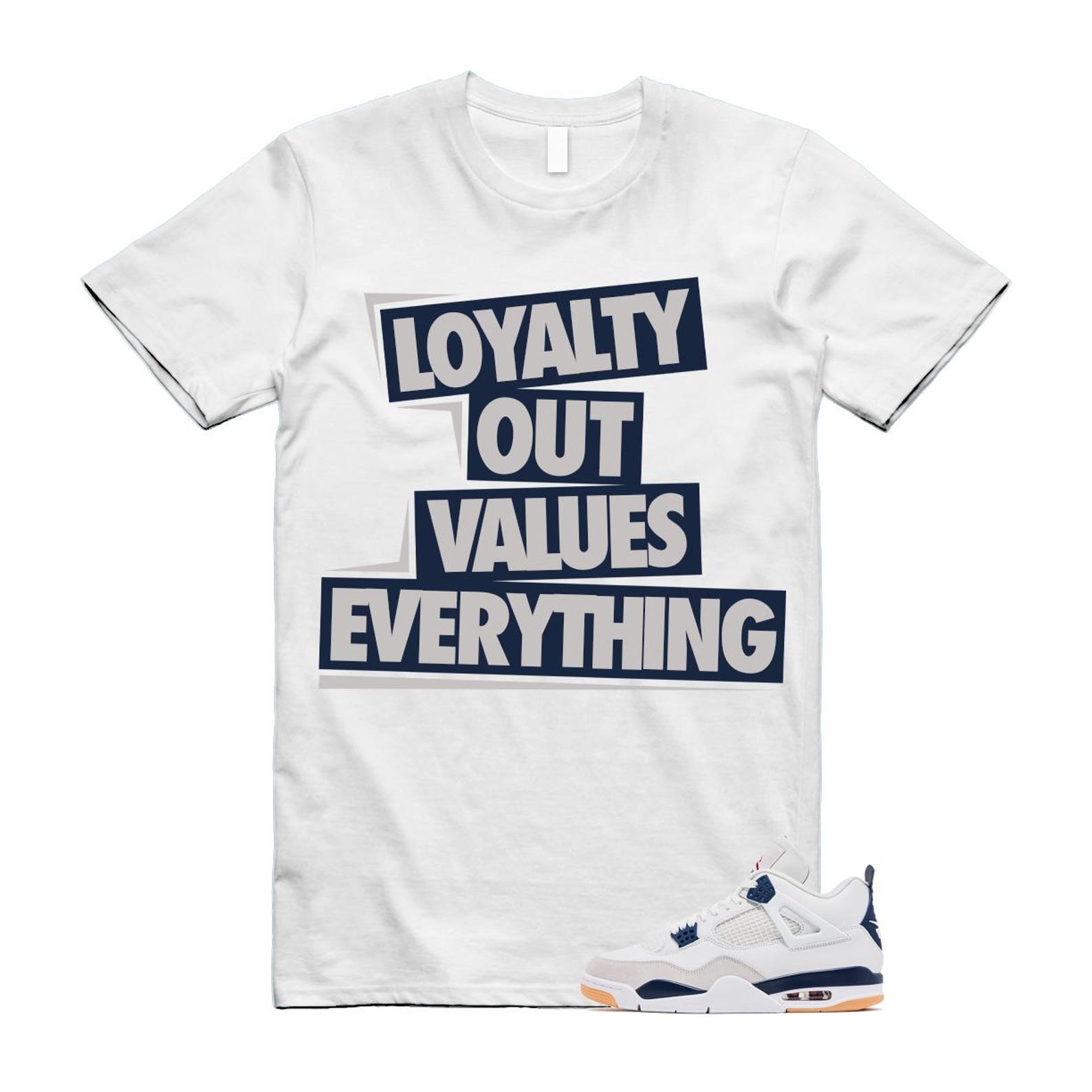 4 Navy SB Summit White Neutral Grey T Shirt Match LOVE DR5415-100 T-Shirt, Sneaker Match Tee