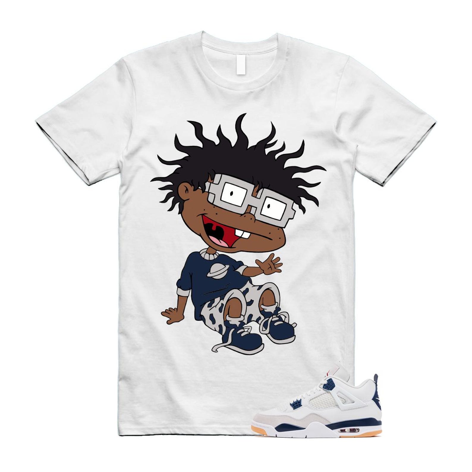 4 Navy SB Summit White Neutral Grey T Shirt Match FINSTER DR5415-100 T-Shirt, Sneaker Match Tee