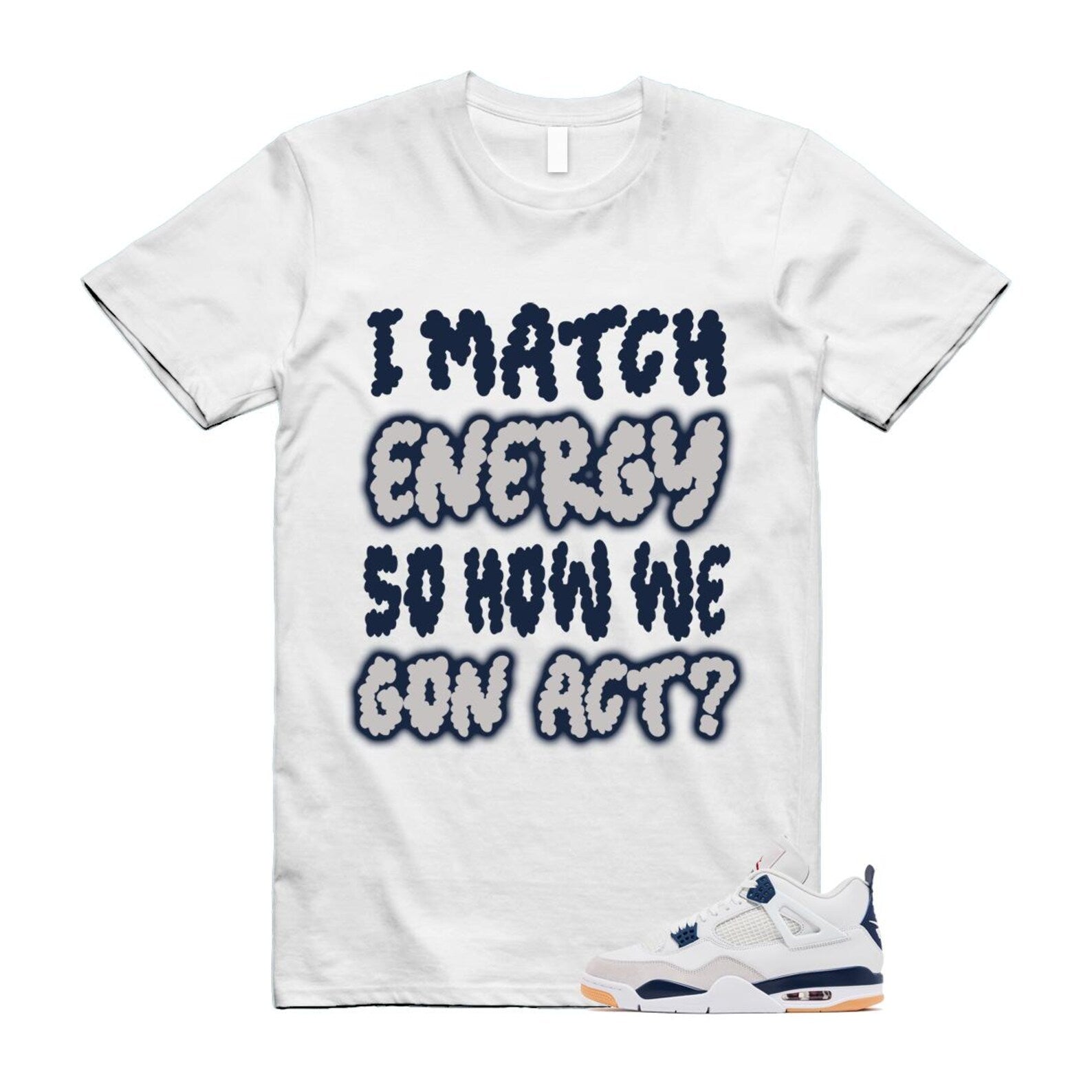 4 Navy SB Summit White Neutral Grey T Shirt Match MATCH DR5415-100 T-Shirt, Sneaker Match Tee