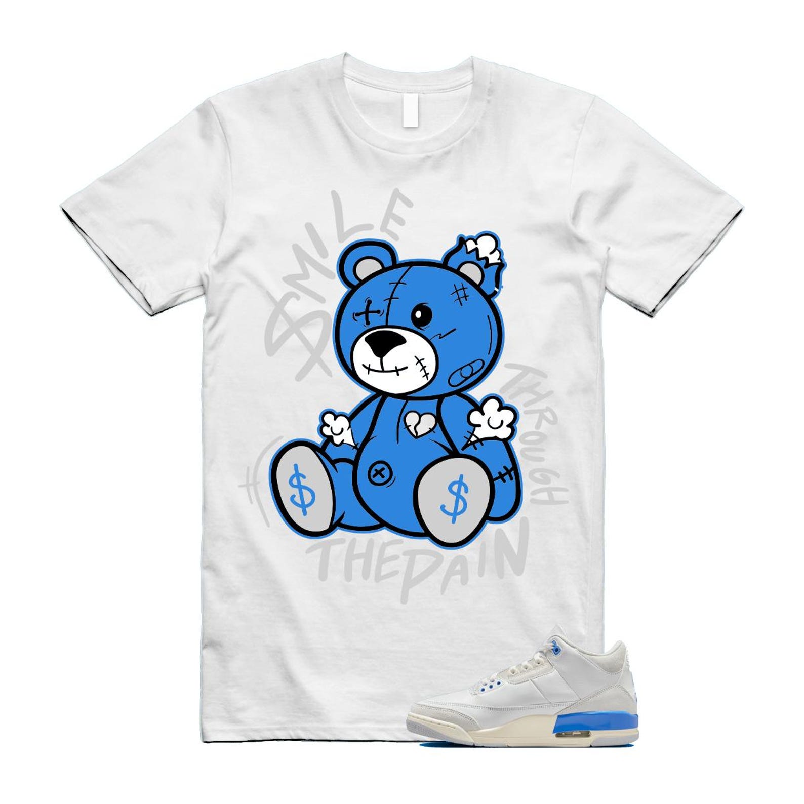 3 Lucky Shorts White Hydrogen Legend Blue Photon Dust T Shirt Match SM2 CT8532-101 T-Shirt, Sneaker Match Tee