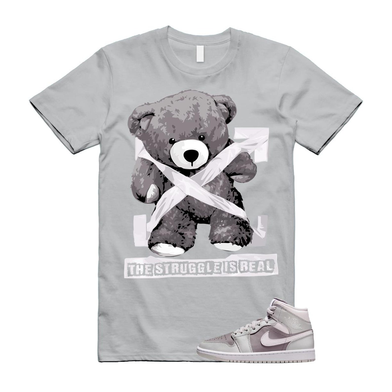 1 Atmosphere Grey White Photon Dust Mid T Shirt Match STRUG BQ6472-008 T-Shirt, Sneaker Match Tee