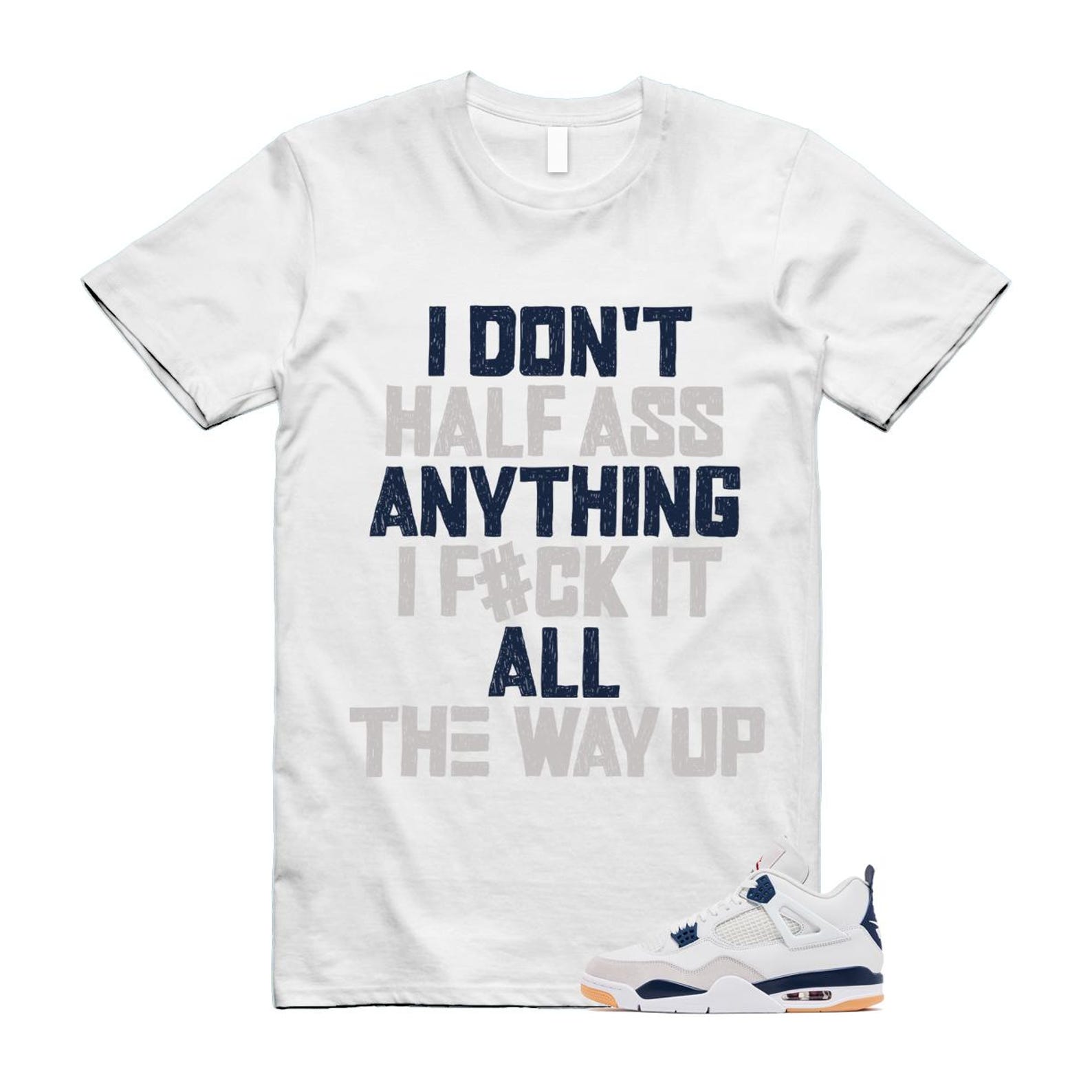 4 Navy SB Summit White Neutral Grey T Shirt Match HALF DR5415-100 T-Shirt, Sneaker Match Tee