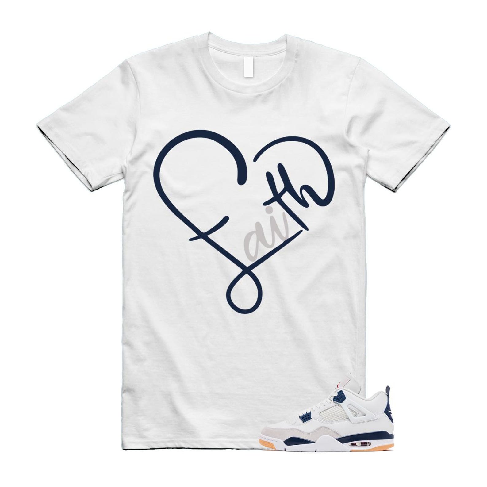 4 Navy SB Summit White Neutral Grey T Shirt Match FAITH DR5415-100 T-Shirt, Sneaker Match Tee