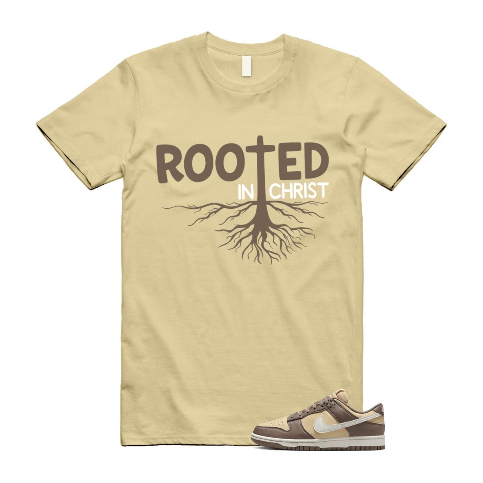 Dunk Mink Brown Sesame Coconut Milk Low Next Nature T Shirt Match ROOTED DD1873-201 T-Shirt, Sneaker Match Tee