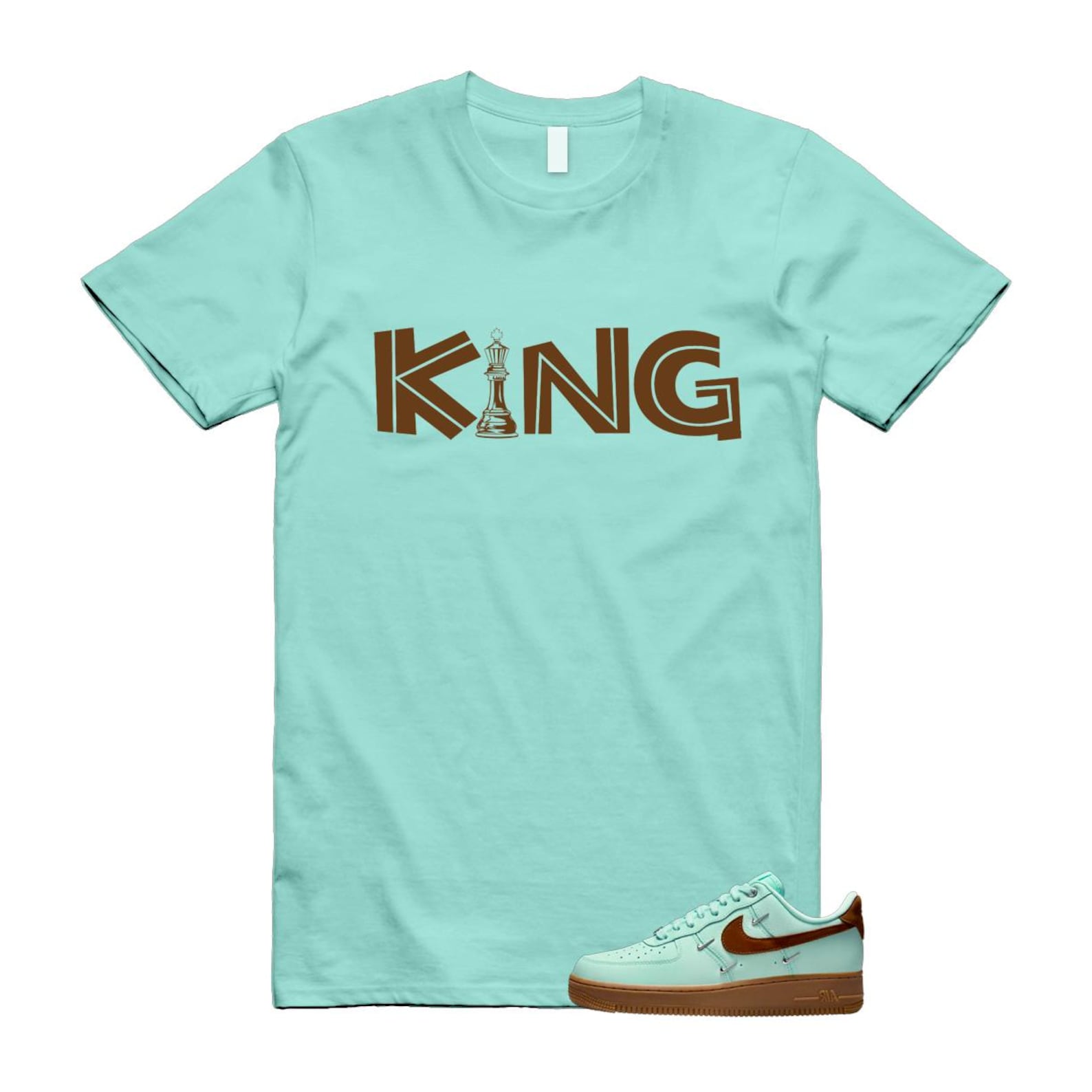 Air Force 1 Mint Chocolate Foam Cacao Wow Mini Low '07 LX T Shirt Match KING IB8894-329 T-Shirt, Sneaker Match Tee