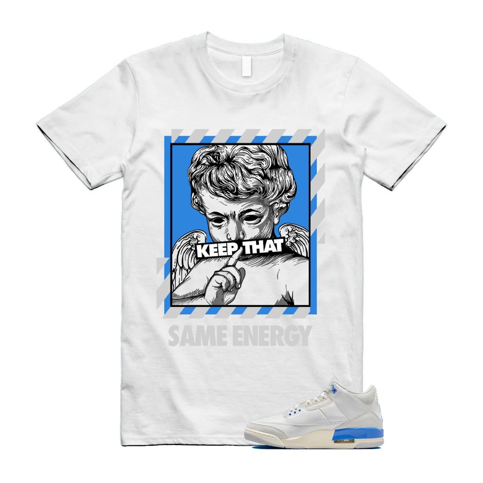 3 Lucky Shorts White Hydrogen Legend Blue Photon Dust T Shirt Match ENERGY CT8532-101 T-Shirt, Sneaker Match Tee