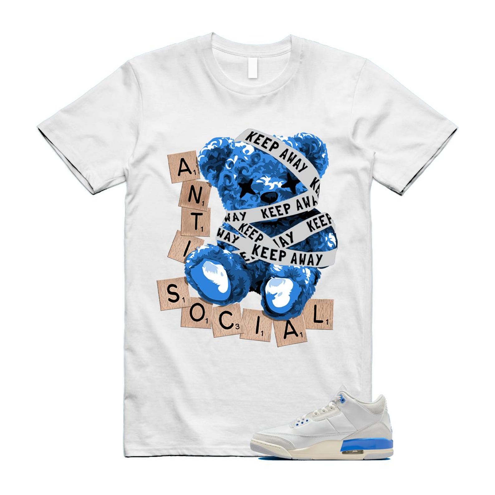 3 Lucky Shorts White Hydrogen Legend Blue Photon Dust T Shirt Match ANTI CT8532-101 T-Shirt, Sneaker Match Tee