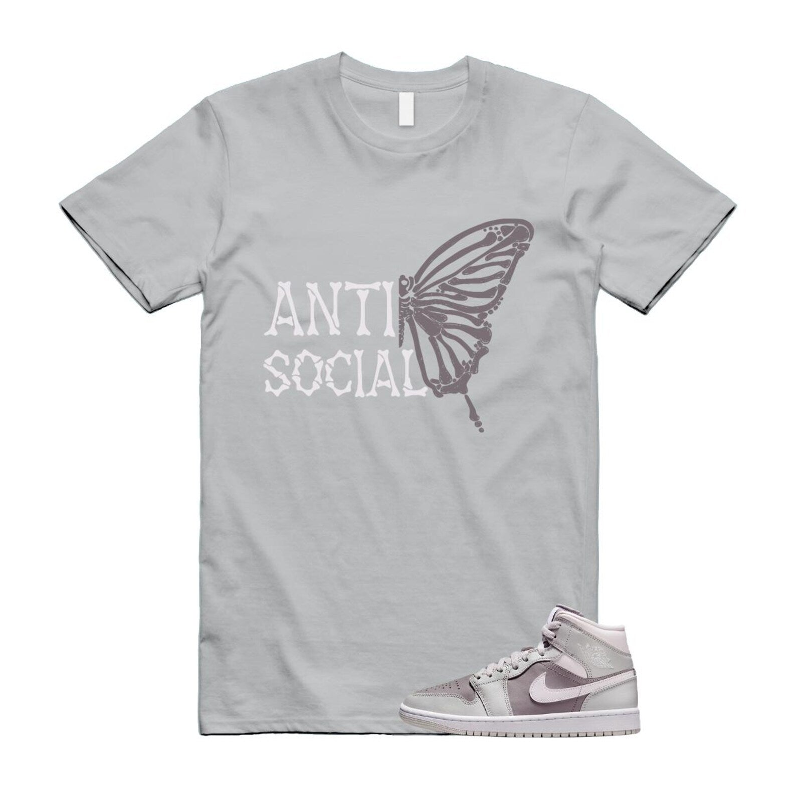 1 Atmosphere Grey White Photon Dust Mid T Shirt Match ASB BQ6472-008 T-Shirt, Sneaker Match Tee