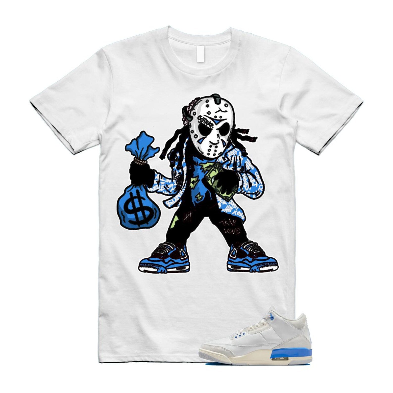 3 Lucky Shorts White Hydrogen Legend Blue Photon Dust T Shirt Match JASON CT8532-101 T-Shirt, Sneaker Match Tee