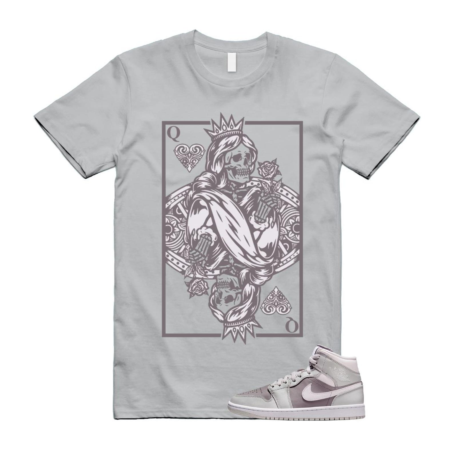 1 Atmosphere Grey White Photon Dust Mid T Shirt Match QC BQ6472-008 T-Shirt, Sneaker Match Tee