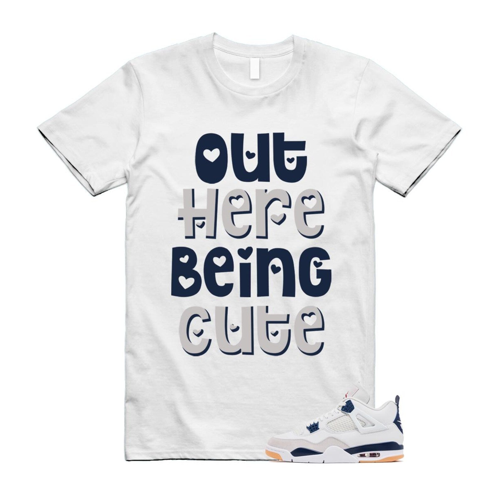 4 Navy SB Summit White Neutral Grey T Shirt Match OHBC DR5415-100 T-Shirt, Sneaker Match Tee