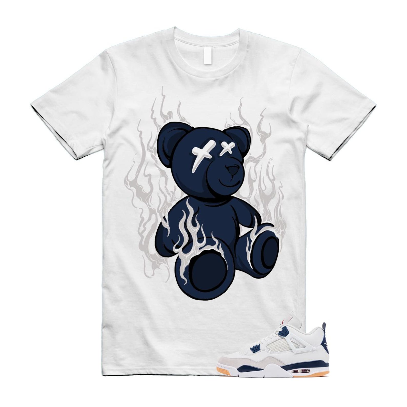 4 Navy SB Summit White Neutral Grey T Shirt Match LIT DR5415-100 T-Shirt, Sneaker Match Tee