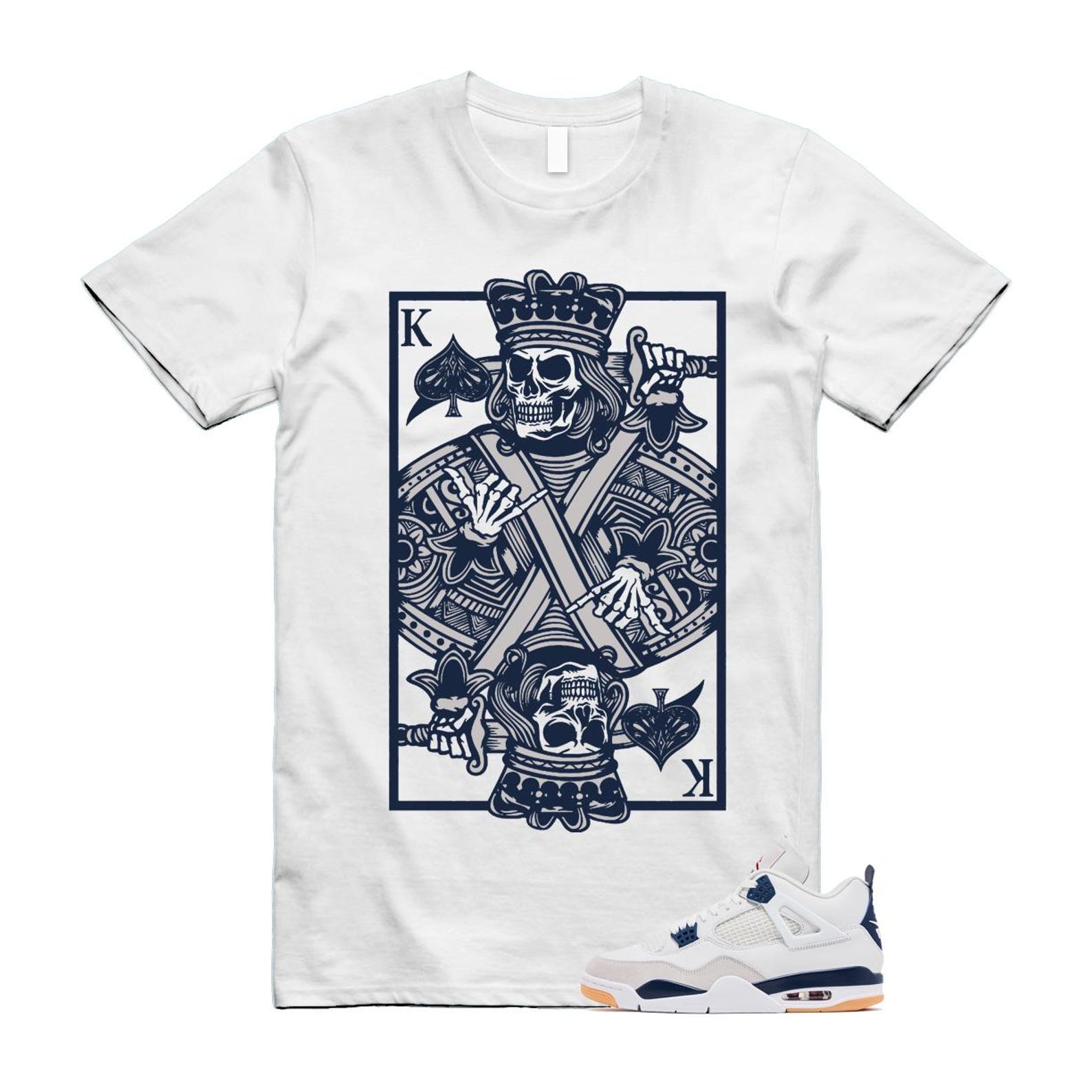 4 Navy SB Summit White Neutral Grey T Shirt Match KC DR5415-100 T-Shirt, Sneaker Match Tee