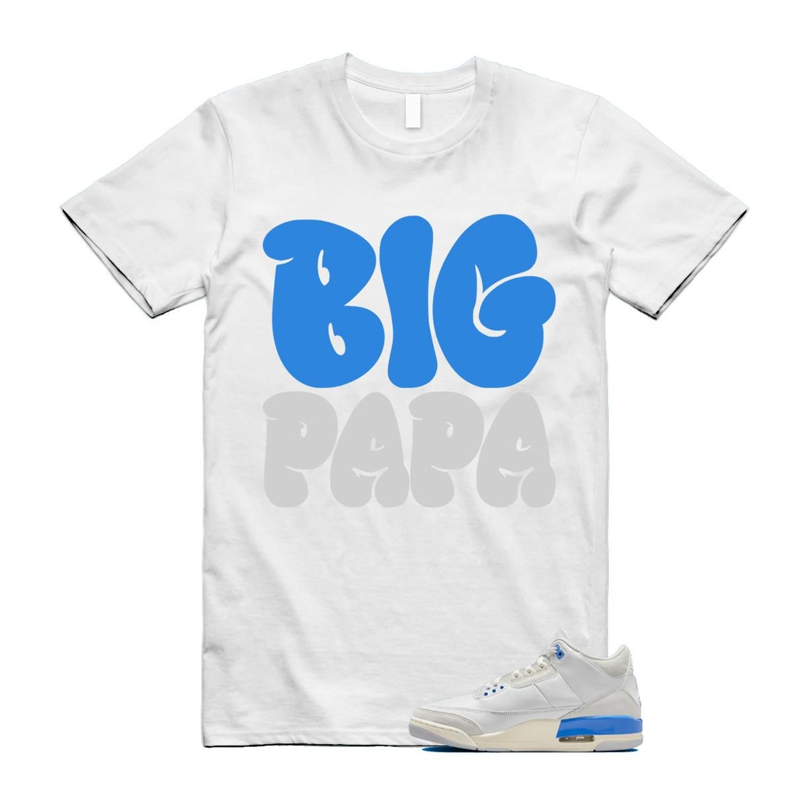 3 Lucky Shorts White Hydrogen Legend Blue Photon Dust T Shirt Match PAPA CT8532-101 T-Shirt, Sneaker Match Tee