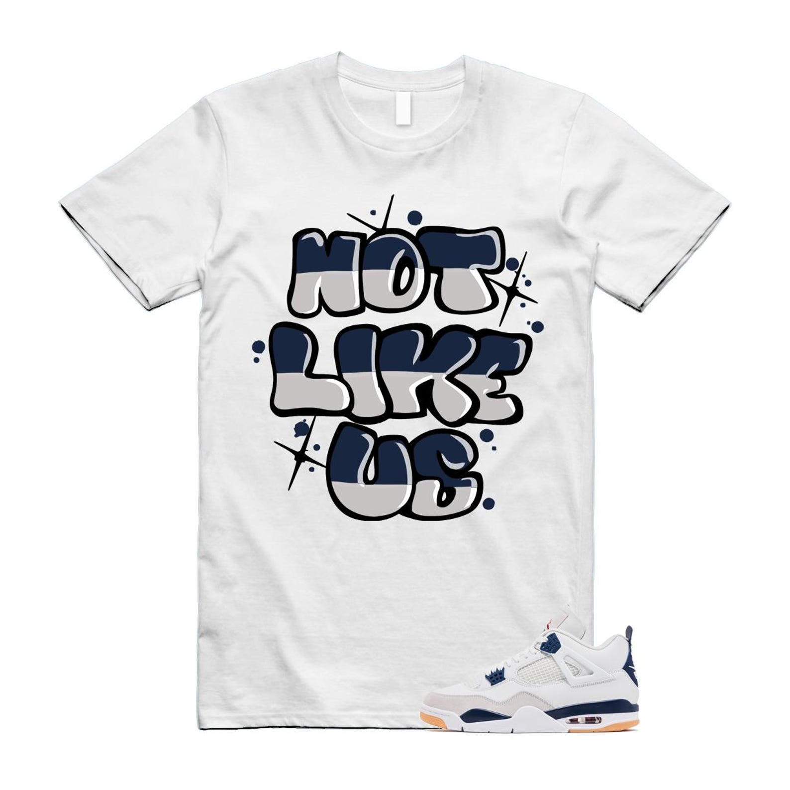 4 Navy SB Summit White Neutral Grey T Shirt Match NLU DR5415-100 T-Shirt, Sneaker Match Tee