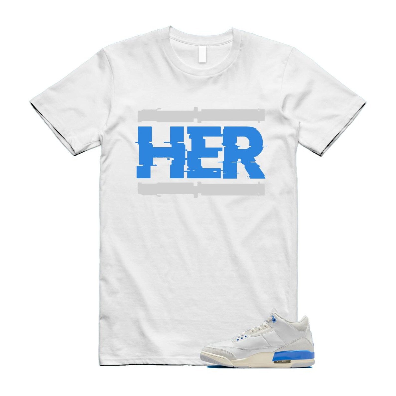 3 Lucky Shorts White Hydrogen Legend Blue Photon Dust T Shirt Match HER CT8532-101 T-Shirt, Sneaker Match Tee