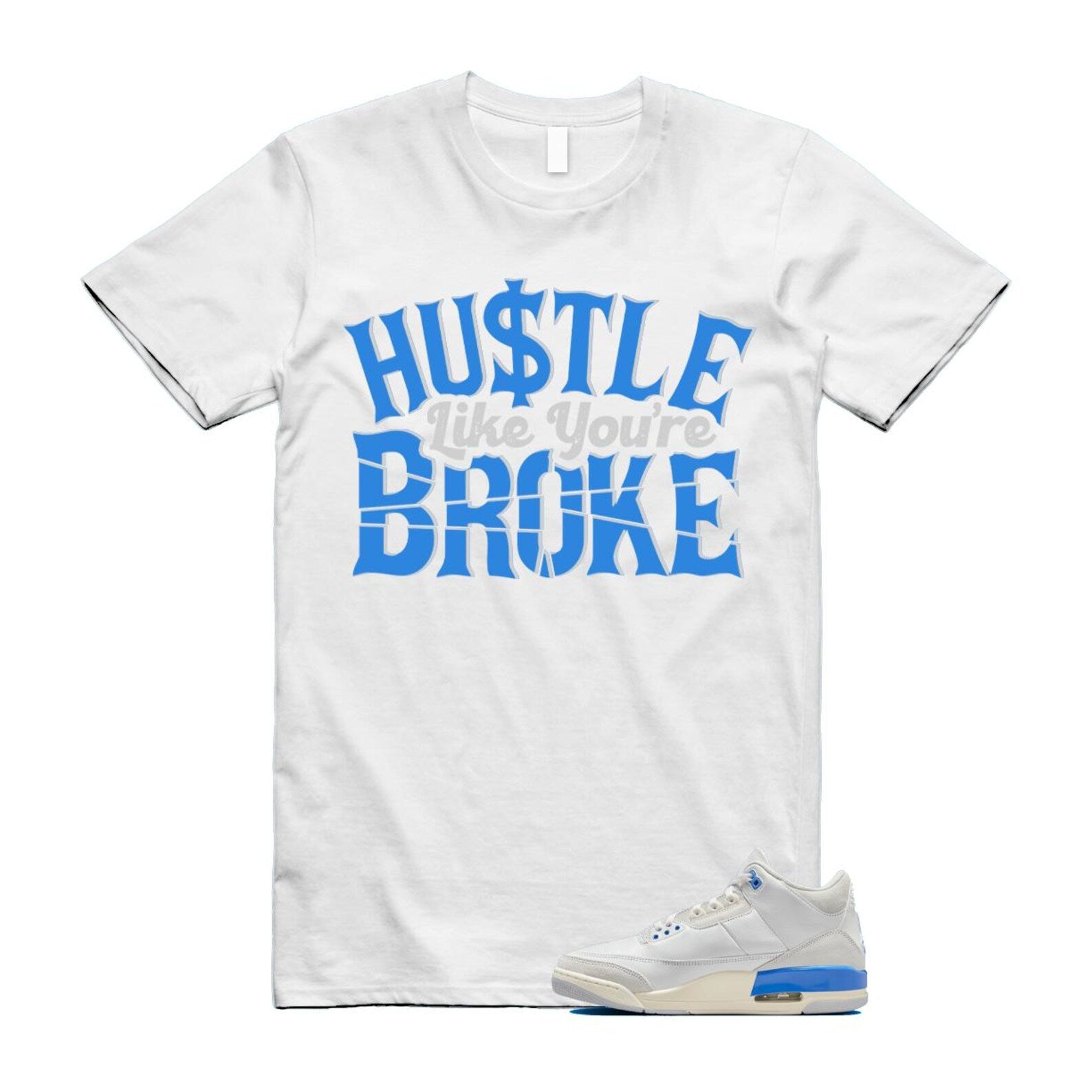 3 Lucky Shorts White Hydrogen Legend Blue Photon Dust T Shirt Match BROKE CT8532-101 T-Shirt, Sneaker Match Tee