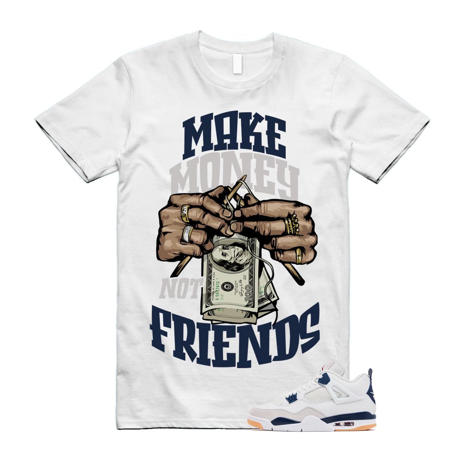 4 Navy SB Summit White Neutral Grey T Shirt Match MM DR5415-100 T-Shirt, Sneaker Match Tee