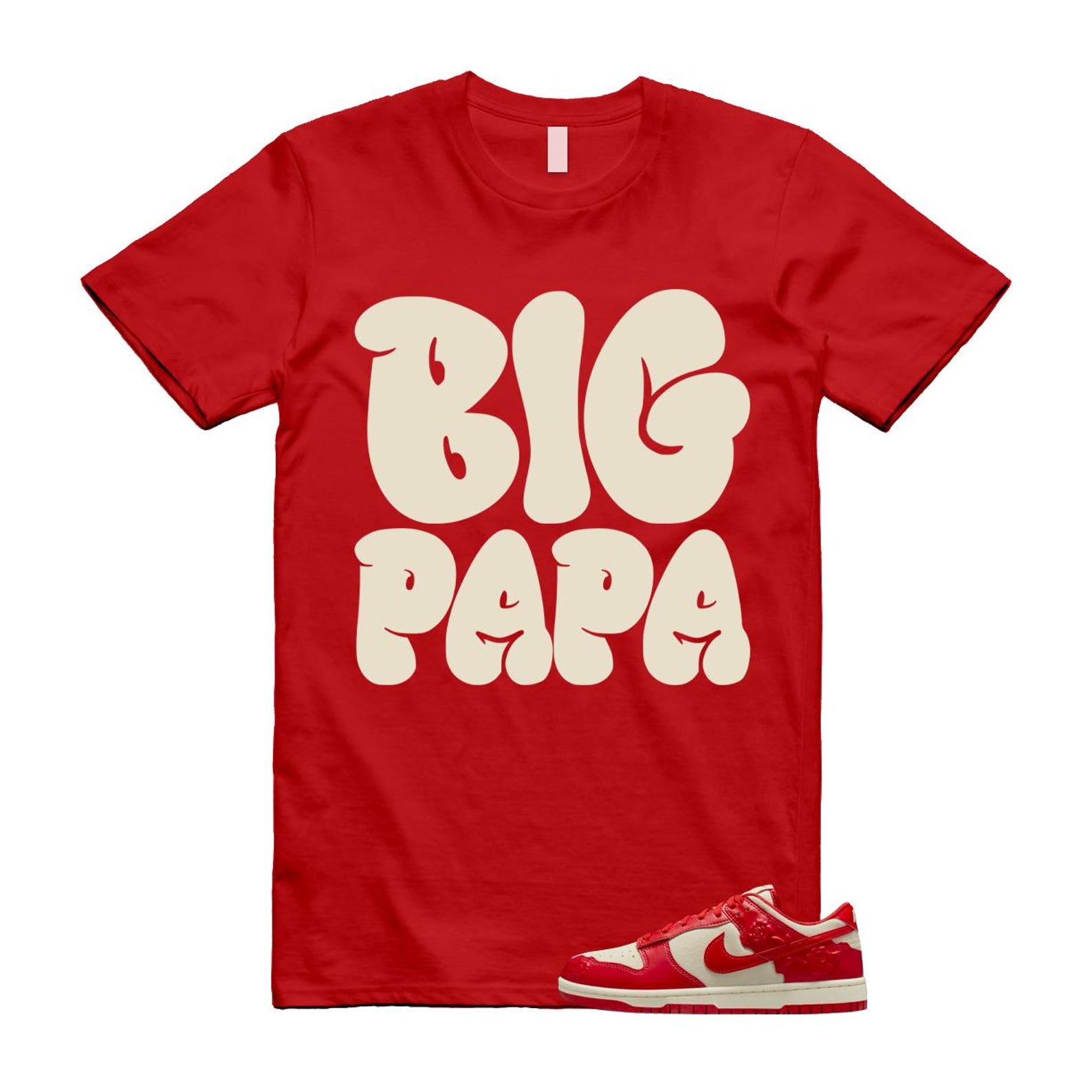 Dunk Red Roses Coconut Milk Pale Ivory Low T Shirt Match PAPA HF1986-100 T-Shirt, Sneaker Match Tee