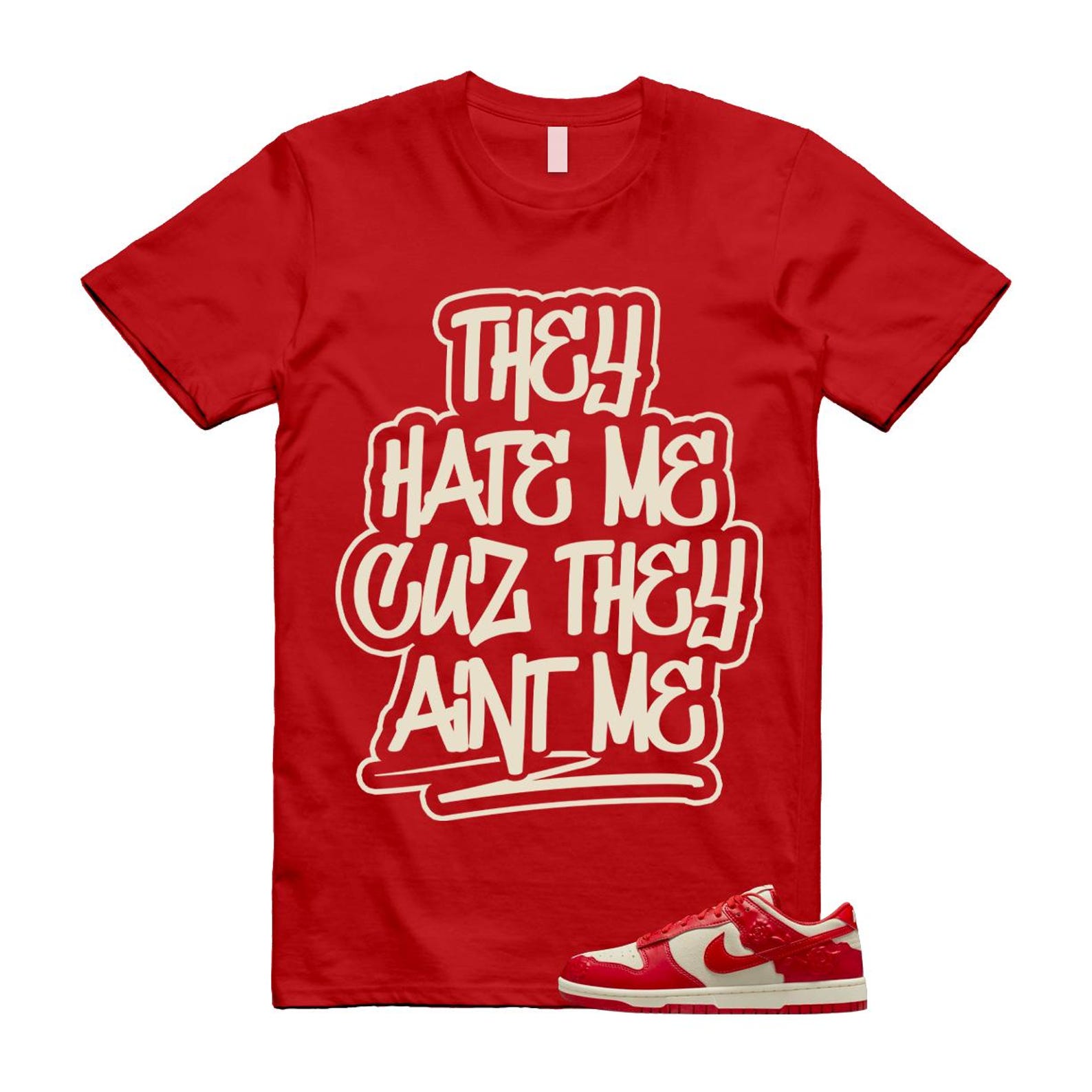 Dunk Red Roses Coconut Milk Pale Ivory Low T Shirt Match AINT HF1986-100 T-Shirt, Sneaker Match Tee