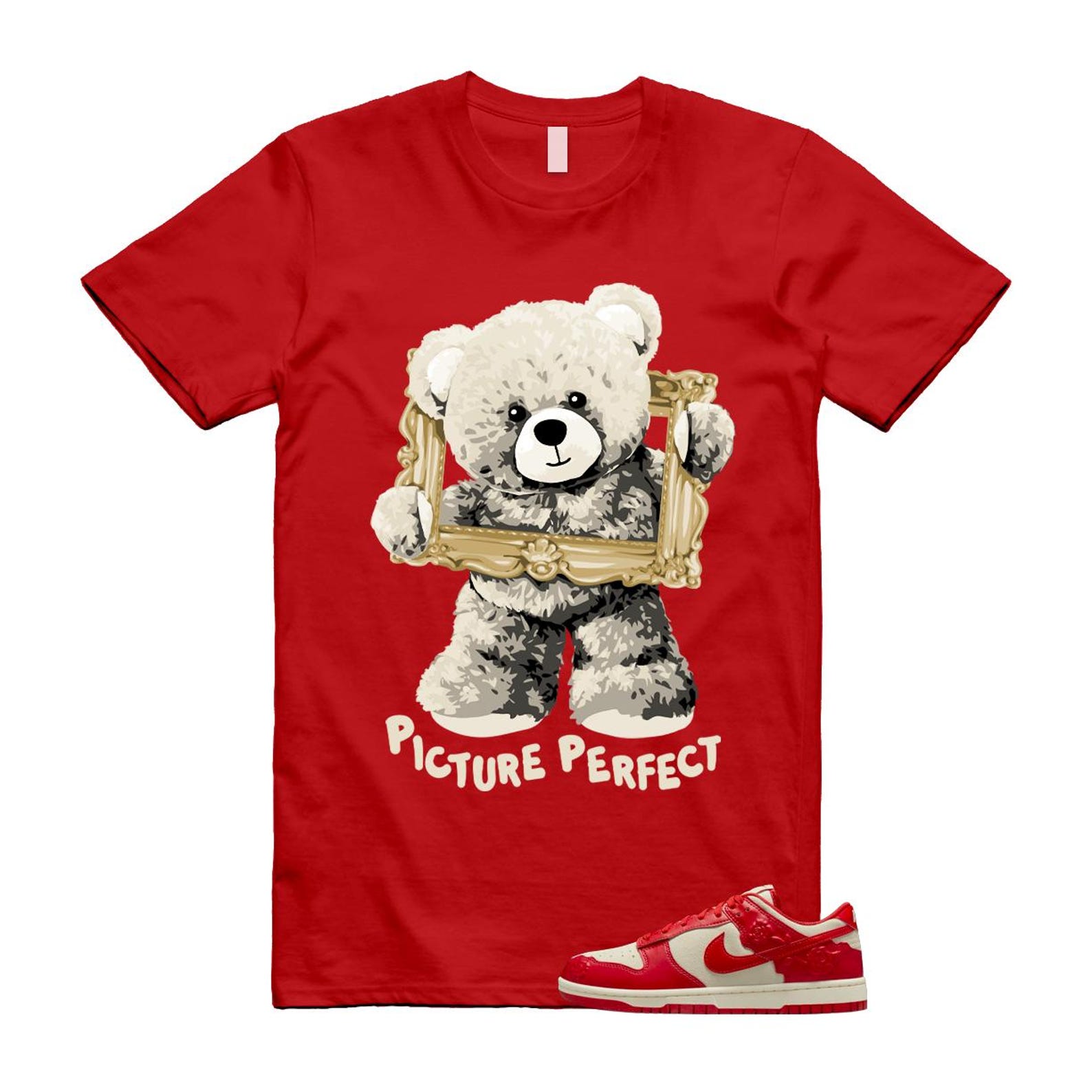 Dunk Red Roses Coconut Milk Pale Ivory Low T Shirt Match PIC HF1986-100 T-Shirt, Sneaker Match Tee