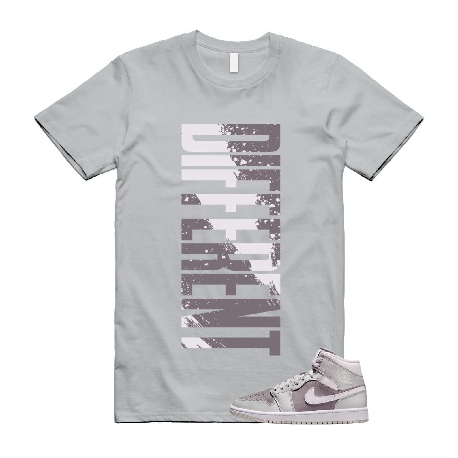 1 Atmosphere Grey White Photon Dust Mid T Shirt Match DFRNT BQ6472-008 T-Shirt, Sneaker Match Tee