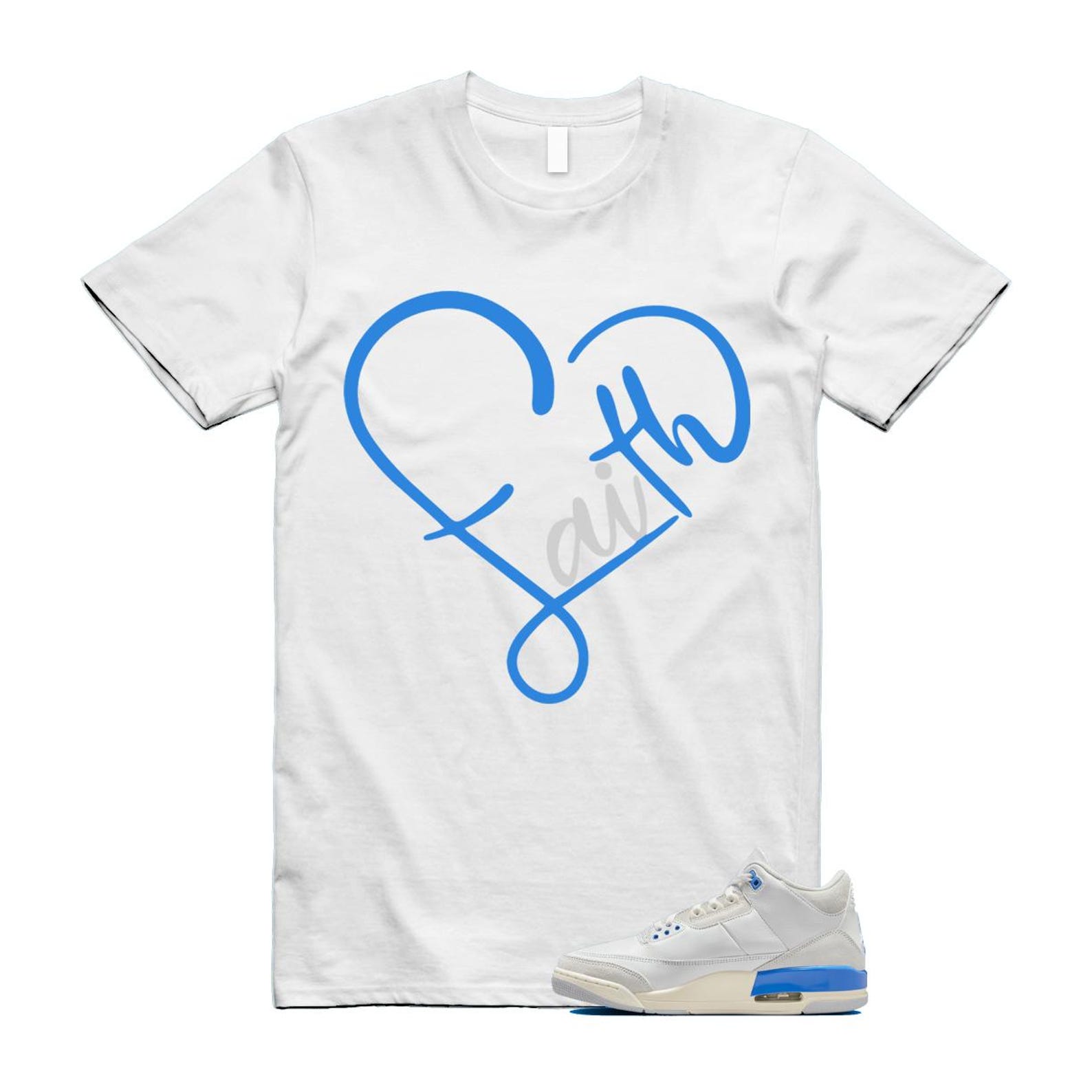 3 Lucky Shorts White Hydrogen Legend Blue Photon Dust T Shirt Match FAITH CT8532-101 T-Shirt, Sneaker Match Tee