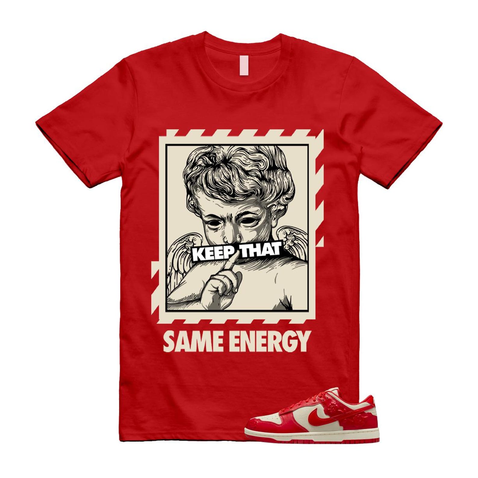 Dunk Red Roses Coconut Milk Pale Ivory Low T Shirt Match ENERGY HF1986-100 T-Shirt, Sneaker Match Tee