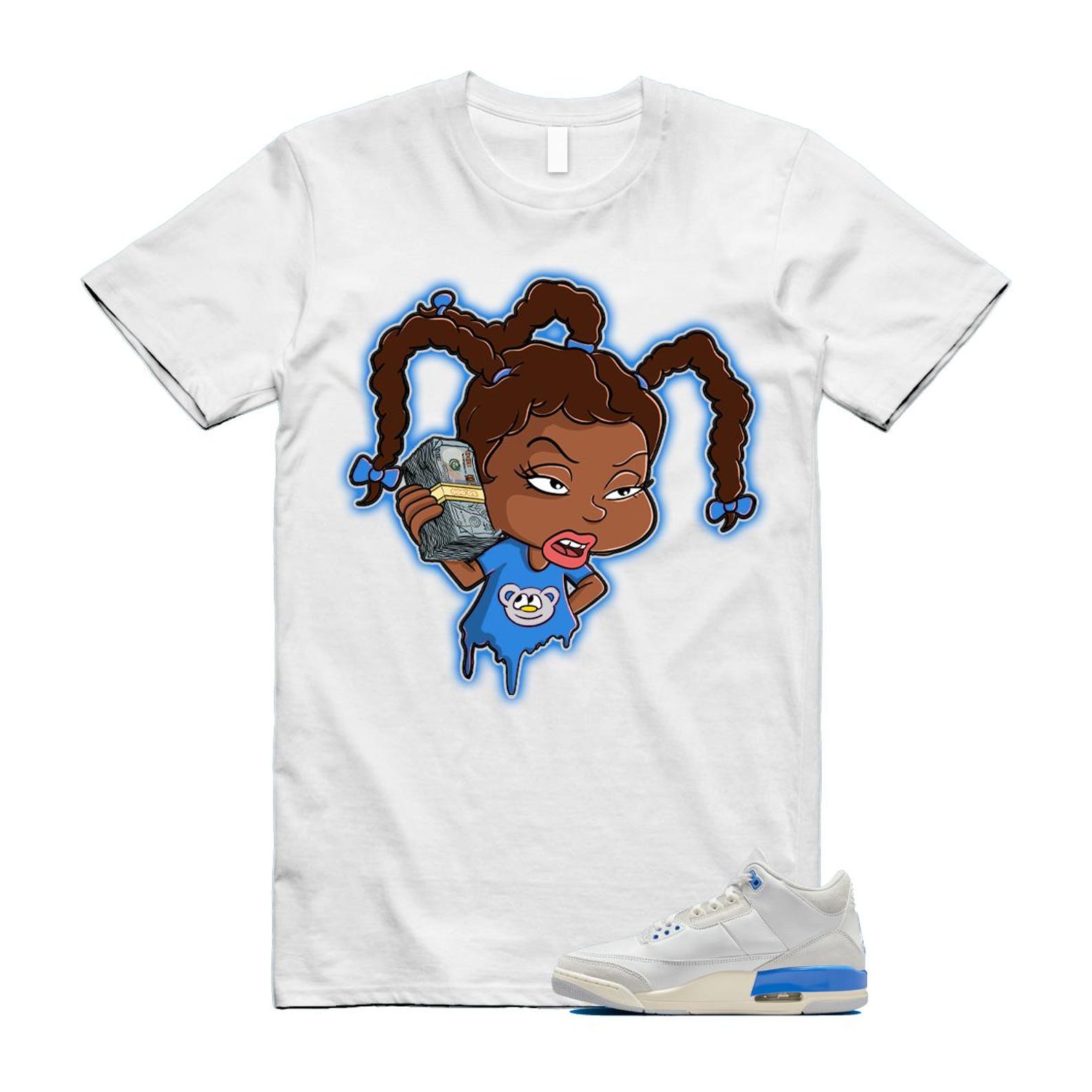 3 Lucky Shorts White Hydrogen Legend Blue Photon Dust T Shirt Match SUSIE CT8532-101 T-Shirt, Sneaker Match Tee