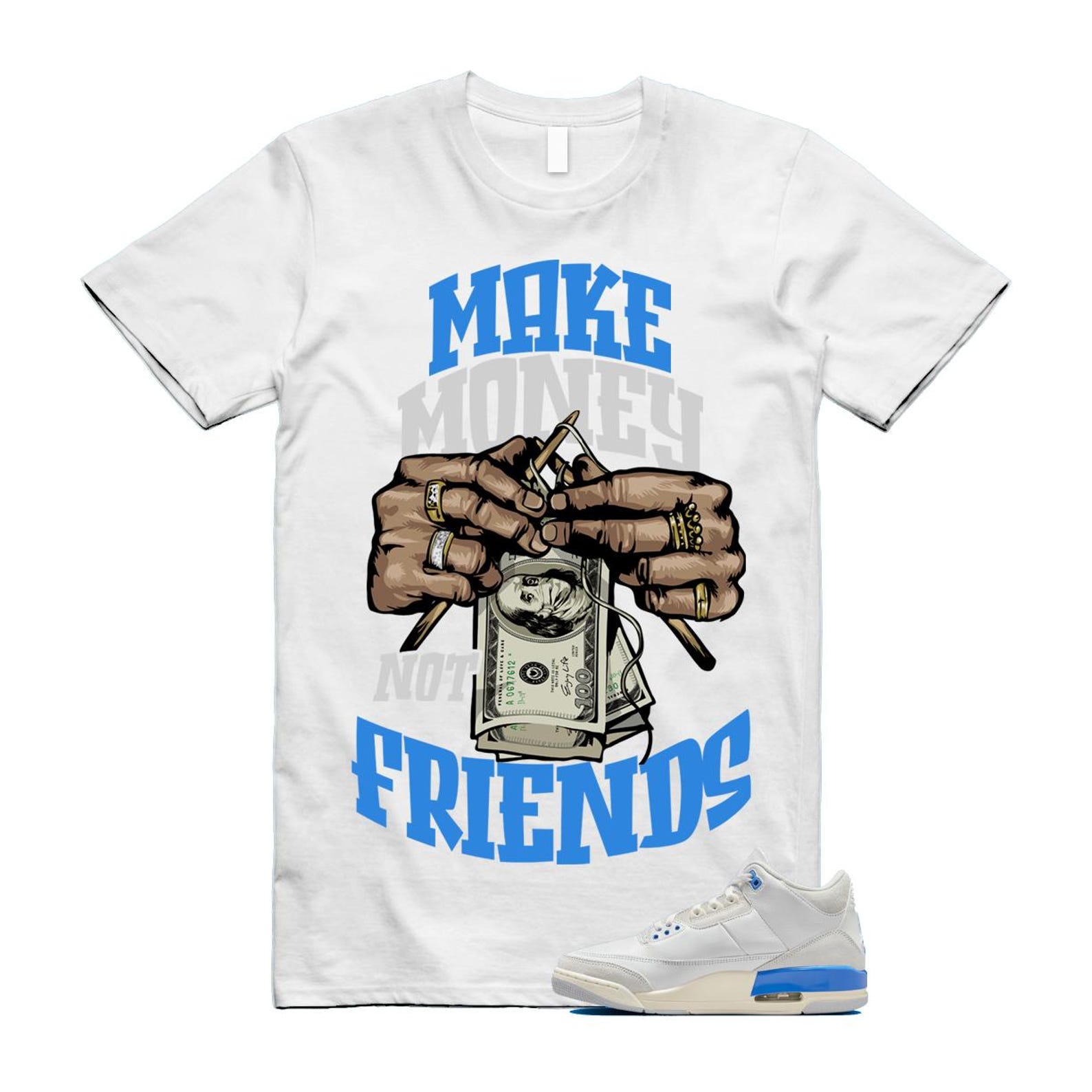 3 Lucky Shorts White Hydrogen Legend Blue Photon Dust T Shirt Match MM CT8532-101 T-Shirt, Sneaker Match Tee