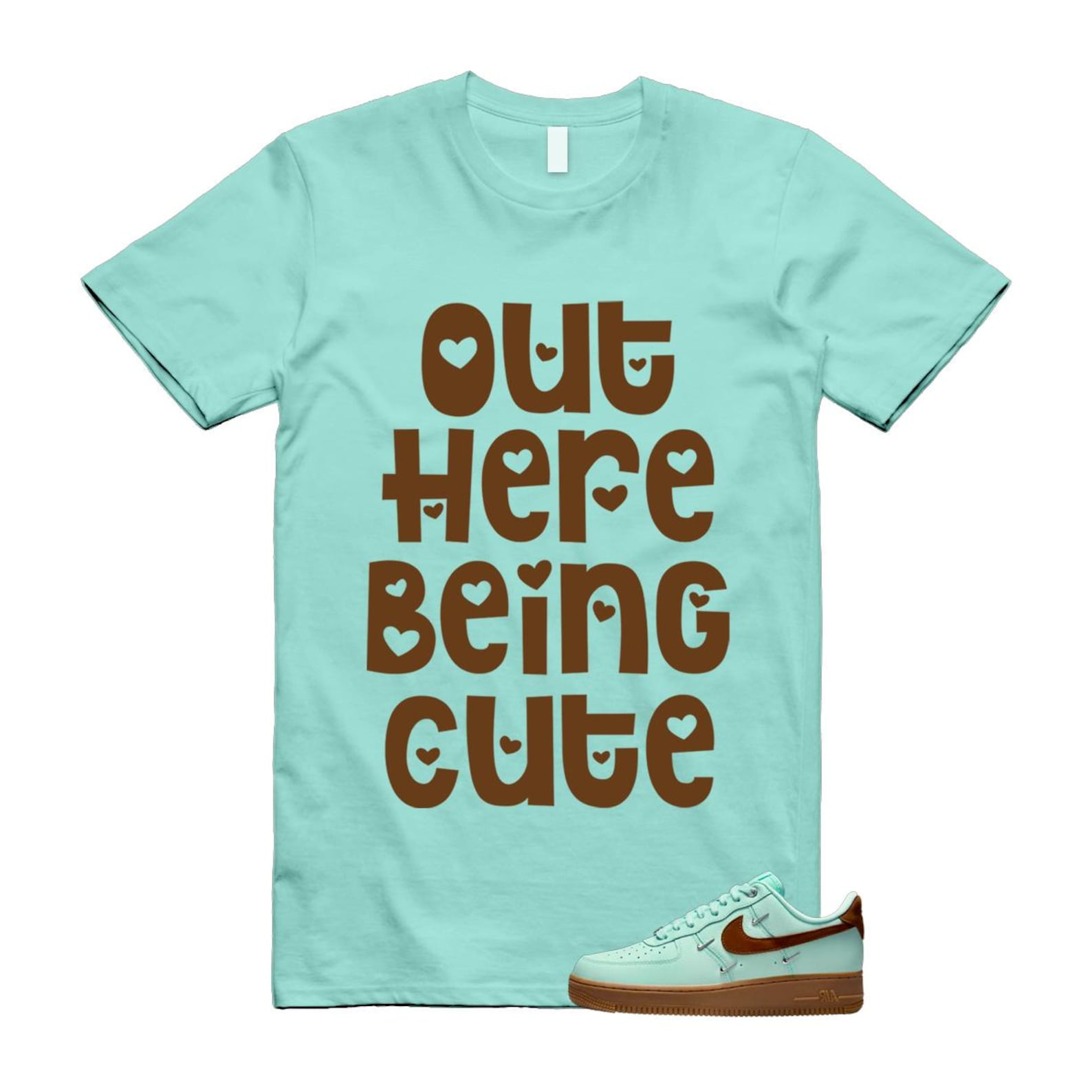 Air Force 1 Mint Chocolate Foam Cacao Wow Mini Low '07 LX T Shirt Match OHBC IB8894-329 T-Shirt, Sneaker Match Tee