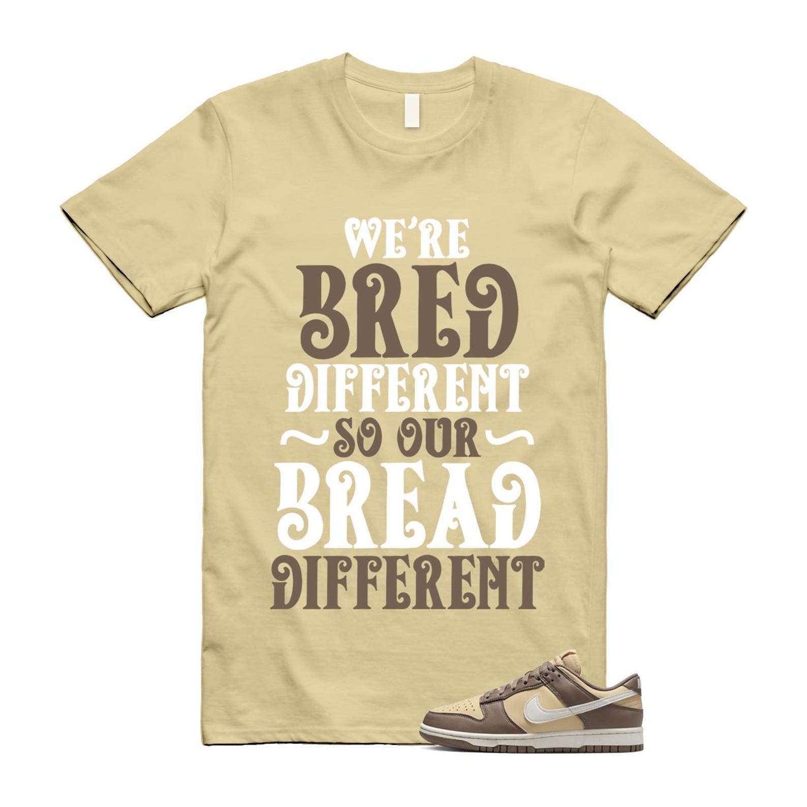 Dunk Low Mink Brown Sesame Coconut Milk Shirt to Match BREAD DD1873-201 Match Sneaker Tee