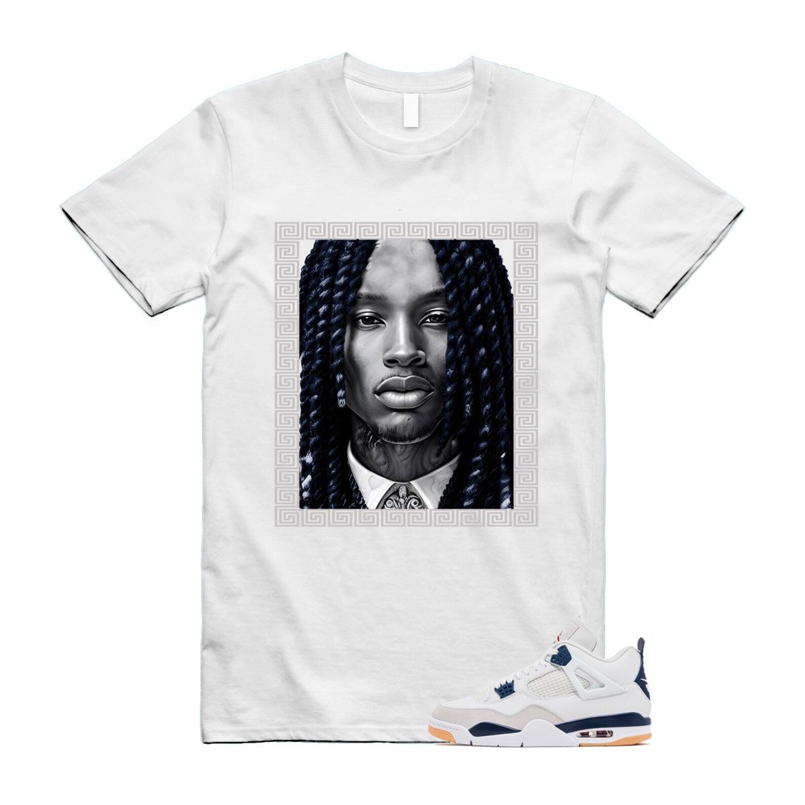 4 Navy SB Summit White Neutral Grey T Shirt Match VON DR5415-100 T-Shirt, Sneaker Match Tee