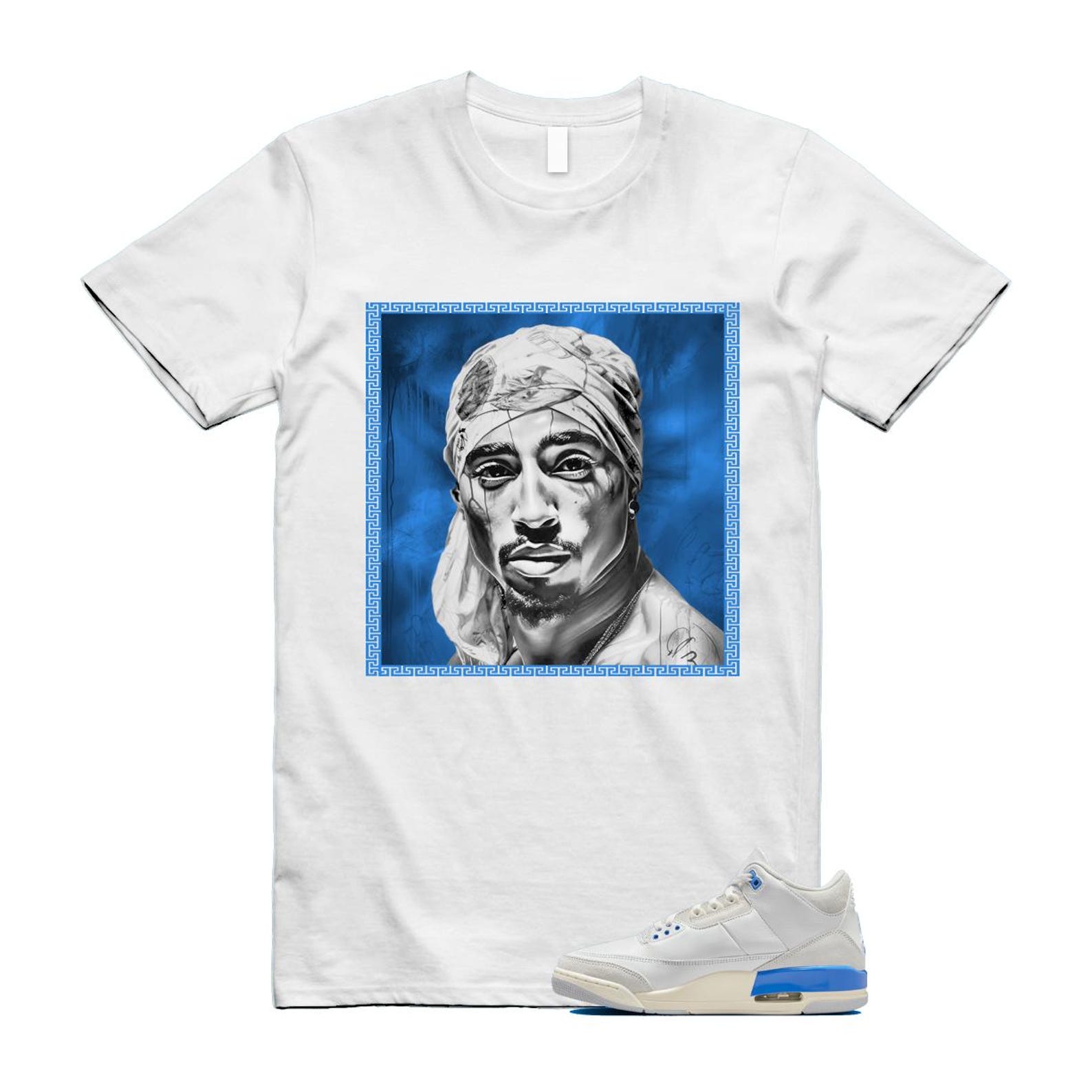 3 Lucky Shorts White Hydrogen Legend Blue Photon Dust T Shirt Match PAC CT8532-101 T-Shirt, Sneaker Match Tee