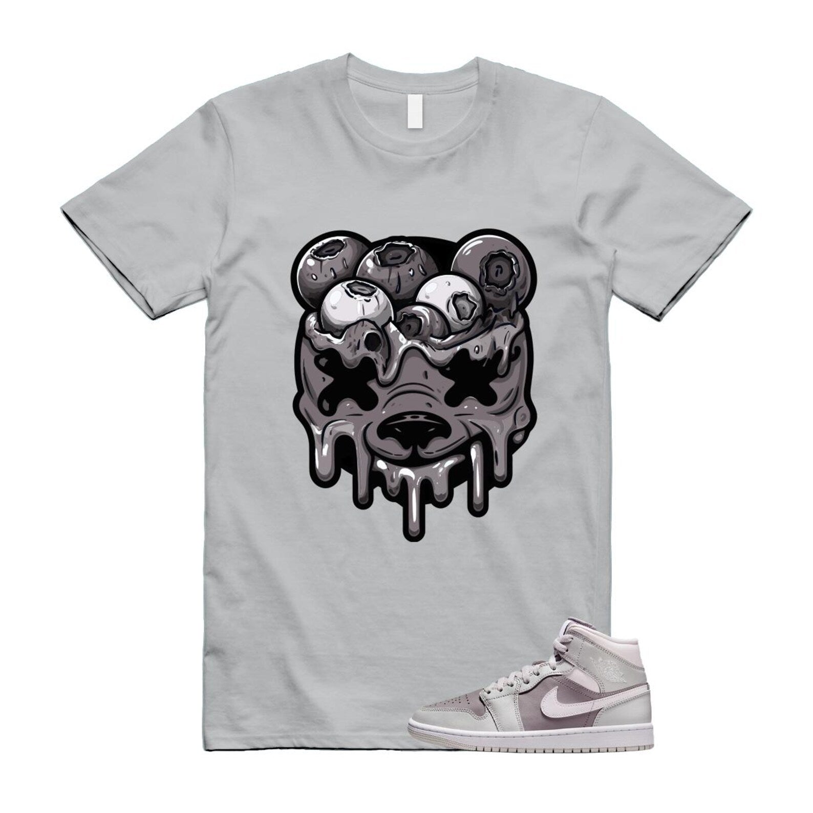 1 Atmosphere Grey White Photon Dust Mid T Shirt Match DBEAR BQ6472-008 T-Shirt, Sneaker Match Tee