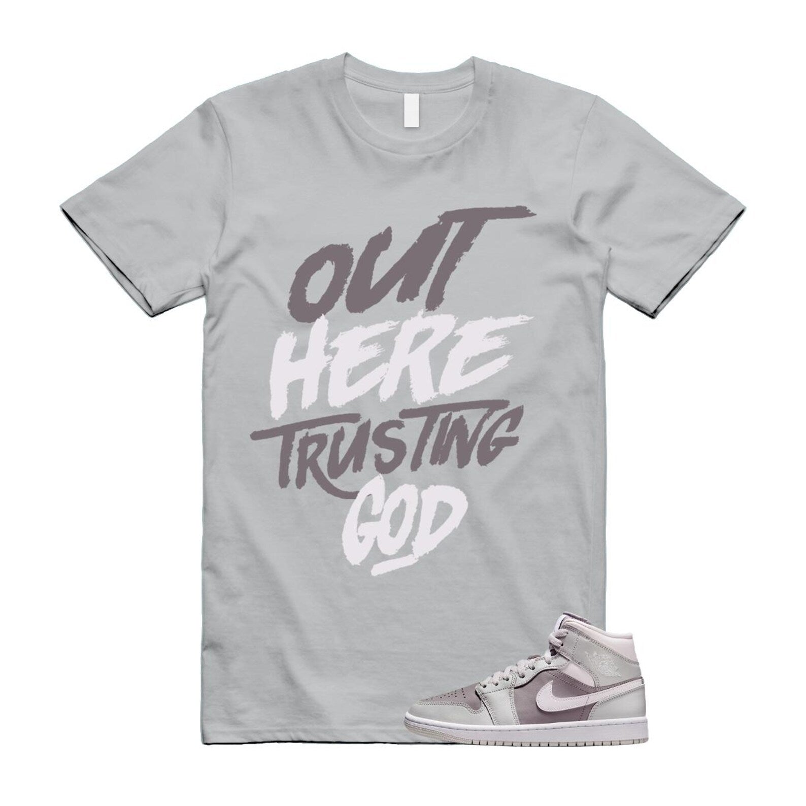 1 Atmosphere Grey White Photon Dust Mid T Shirt Match TG BQ6472-008 T-Shirt, Sneaker Match Tee