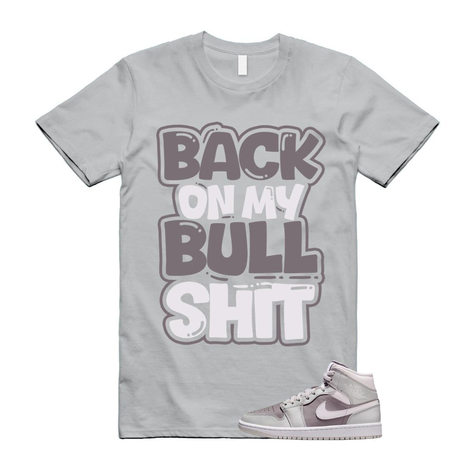 1 Atmosphere Grey White Photon Dust Mid T Shirt Match BULL BQ6472-008 T-Shirt, Sneaker Match Tee