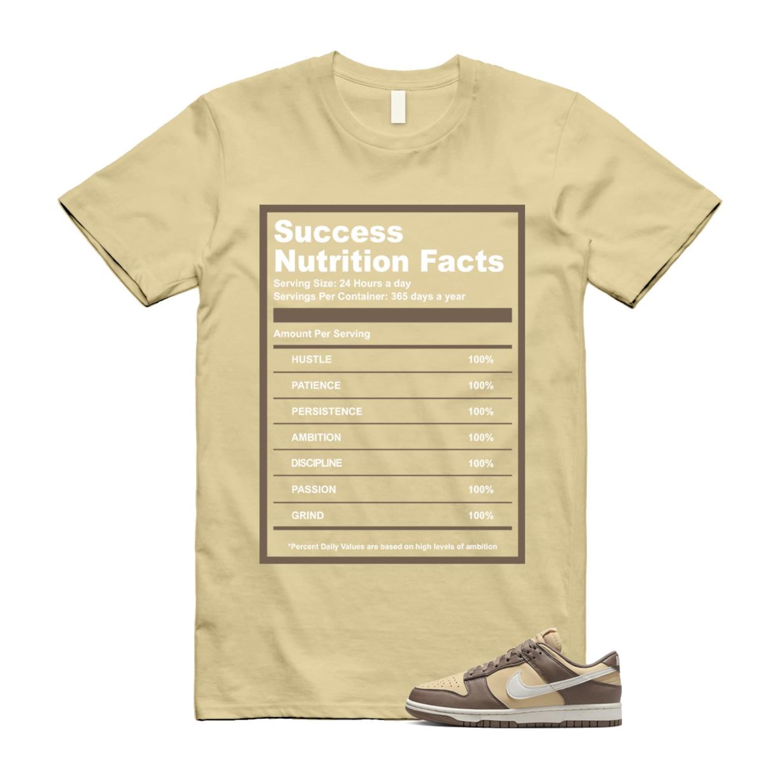Dunk Mink Brown Sesame Coconut Milk Low Next Nature T Shirt Match SUCC DD1873-201 T-Shirt, Sneaker Match Tee