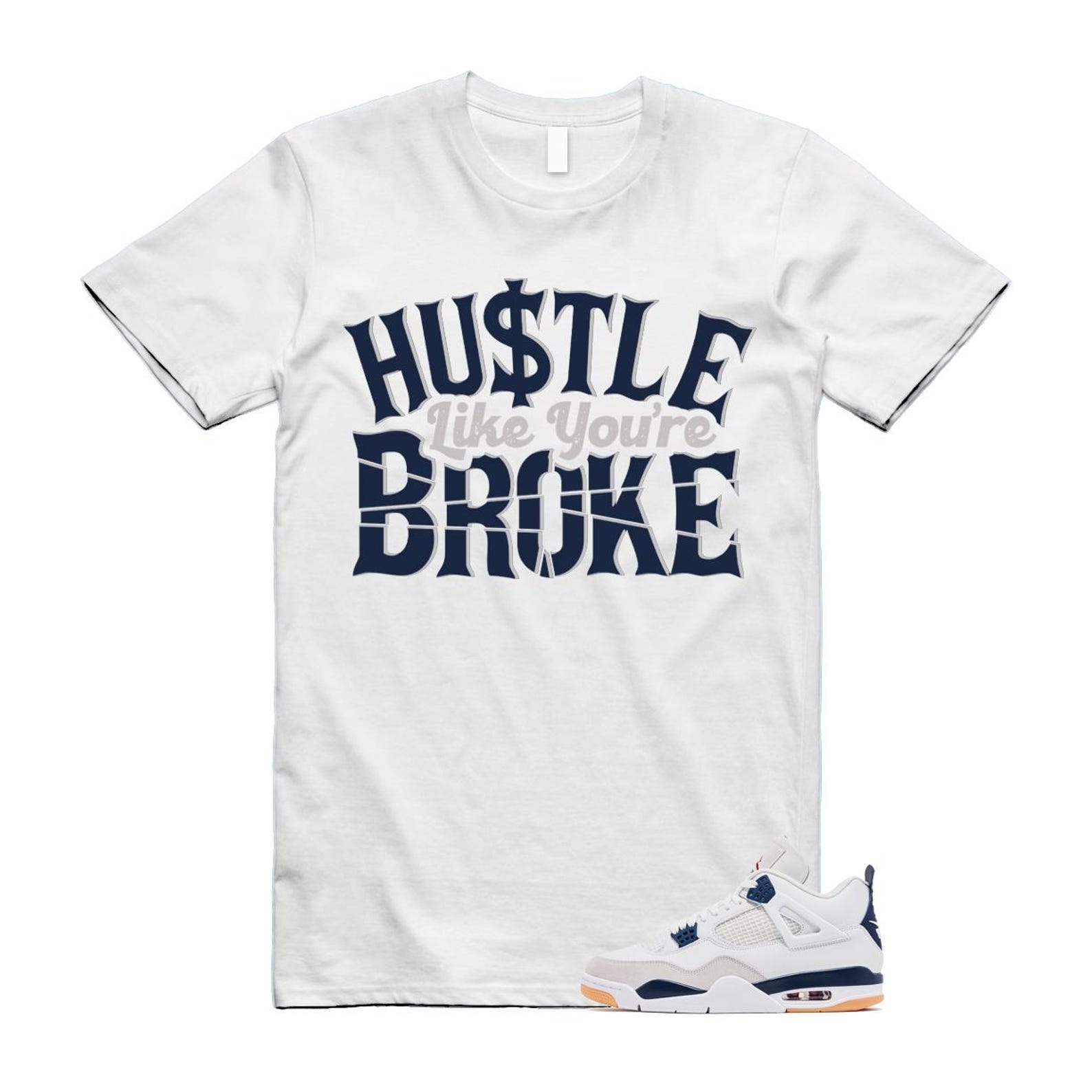 4 Navy SB Summit White Neutral Grey T Shirt Match BROKE DR5415-100 T-Shirt, Sneaker Match Tee