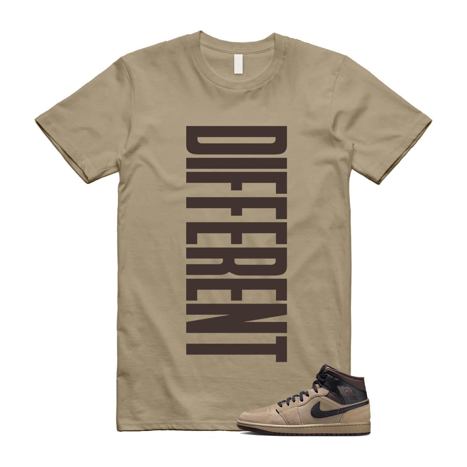1 Khaki Baroque Brown Black Gum Mid T Shirt Match DFRNT HV6422-200 T-Shirt, Sneaker Match Tee