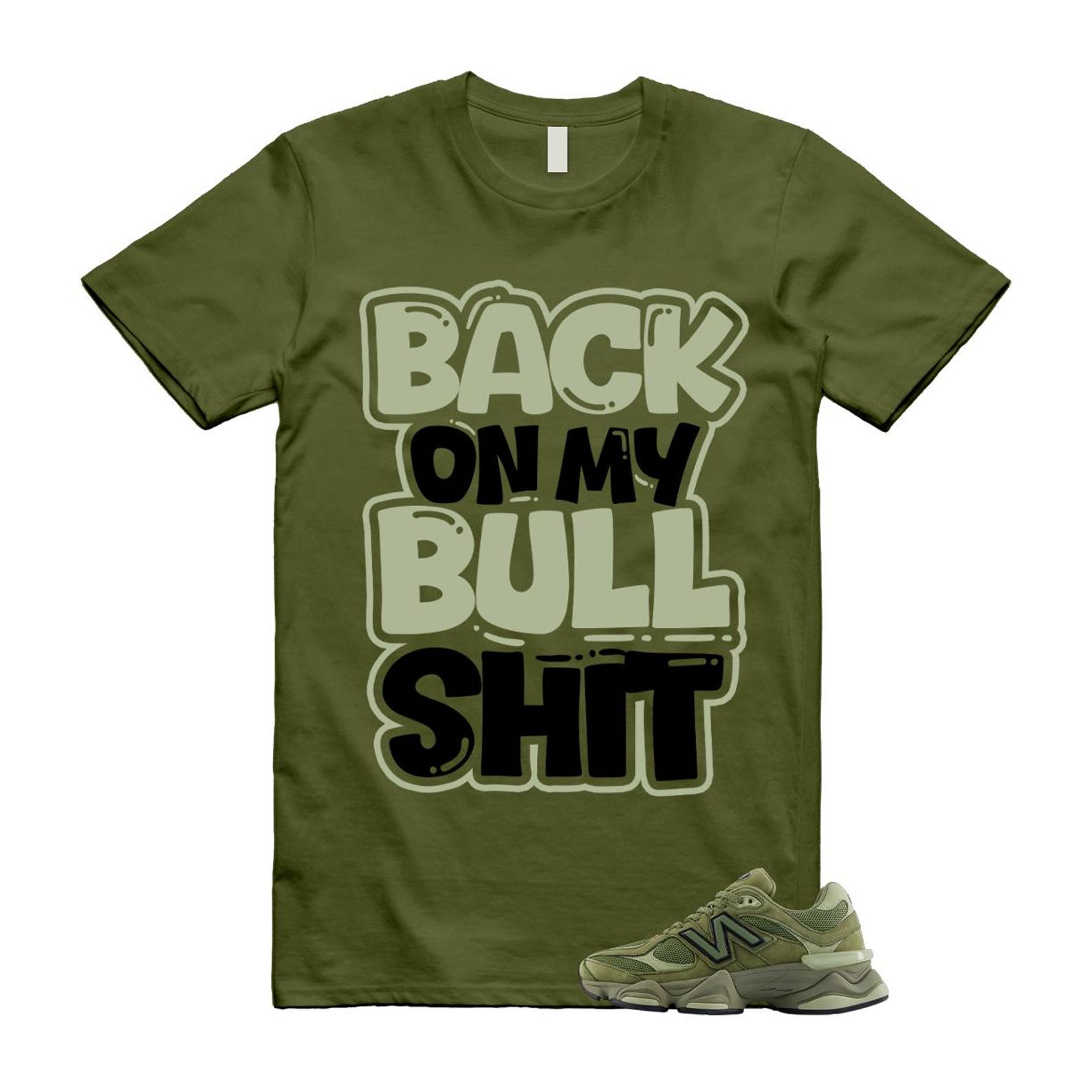 9060 Dark Olivine Green Olive T Shirt Match BULL U9060ZGD T-Shirt, Sneaker Match Tee