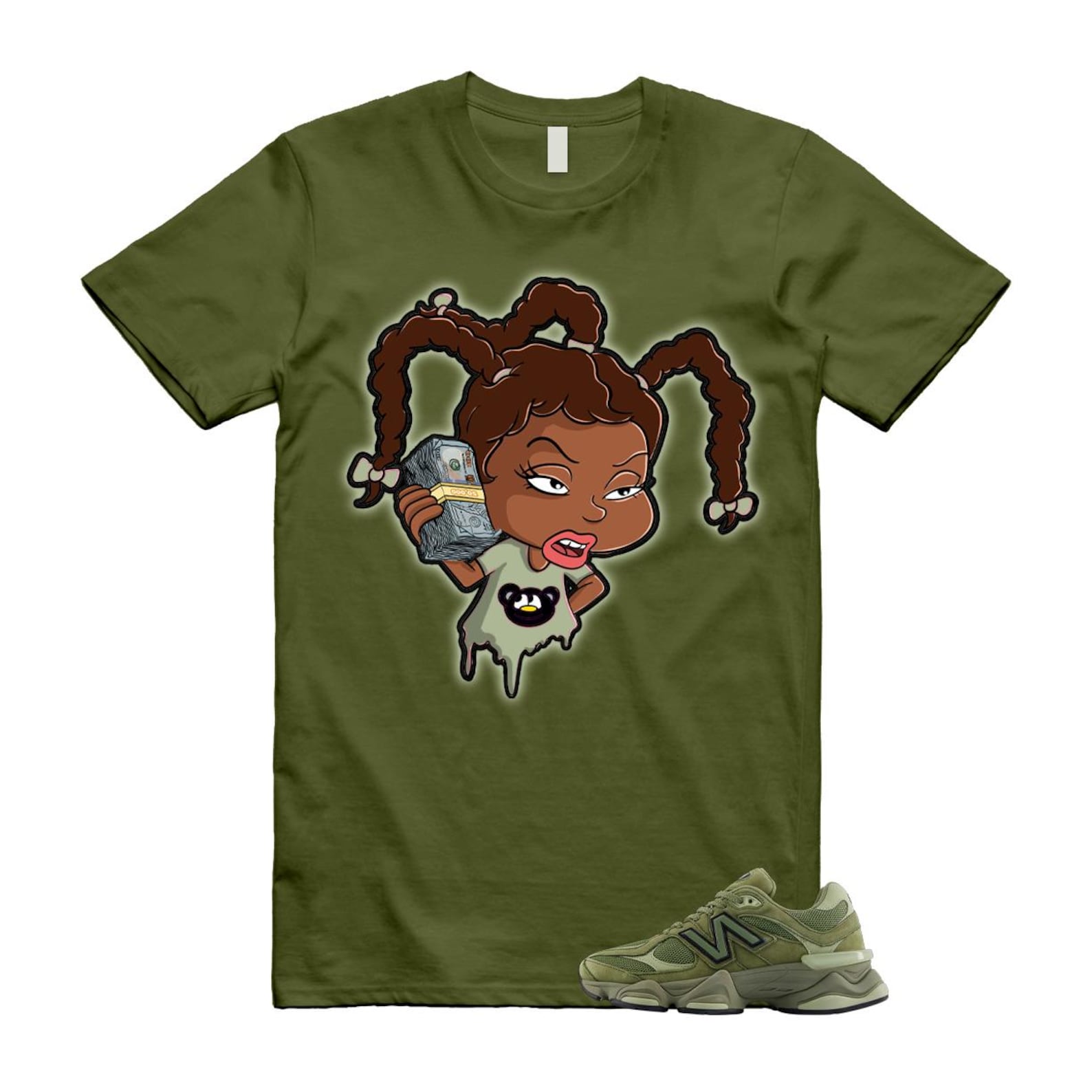 9060 Dark Olivine Green Olive T Shirt Match SUSIE U9060ZGD T-Shirt, Sneaker Match Tee