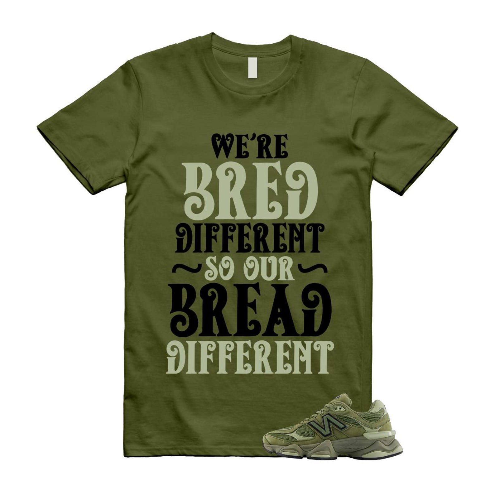 9060 Dark Olivine Green Olive T Shirt Match BREAD U9060ZGD T-Shirt, Sneaker Match Tee