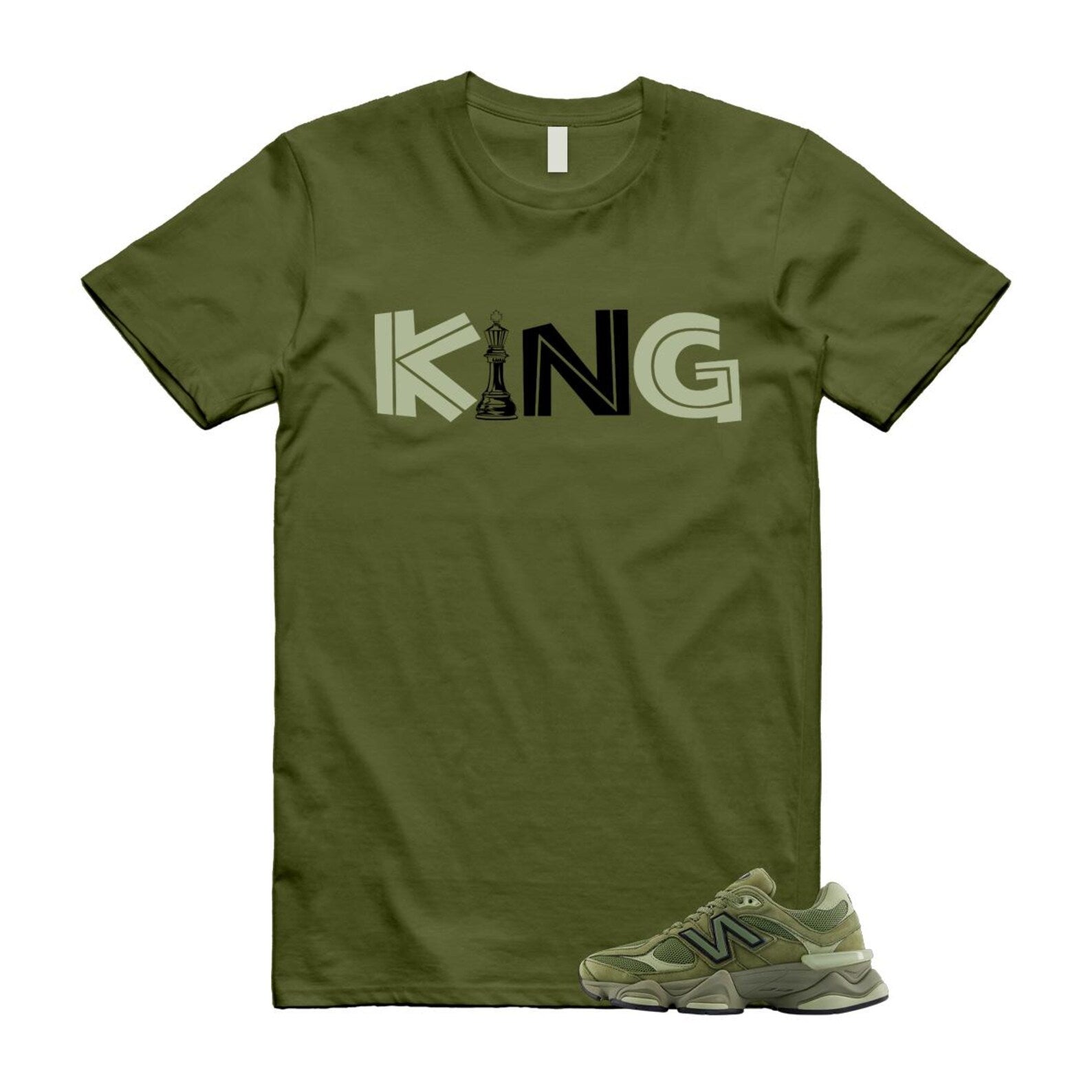 9060 Dark Olivine Green Olive T Shirt Match KING U9060ZGD T-Shirt, Sneaker Match Tee