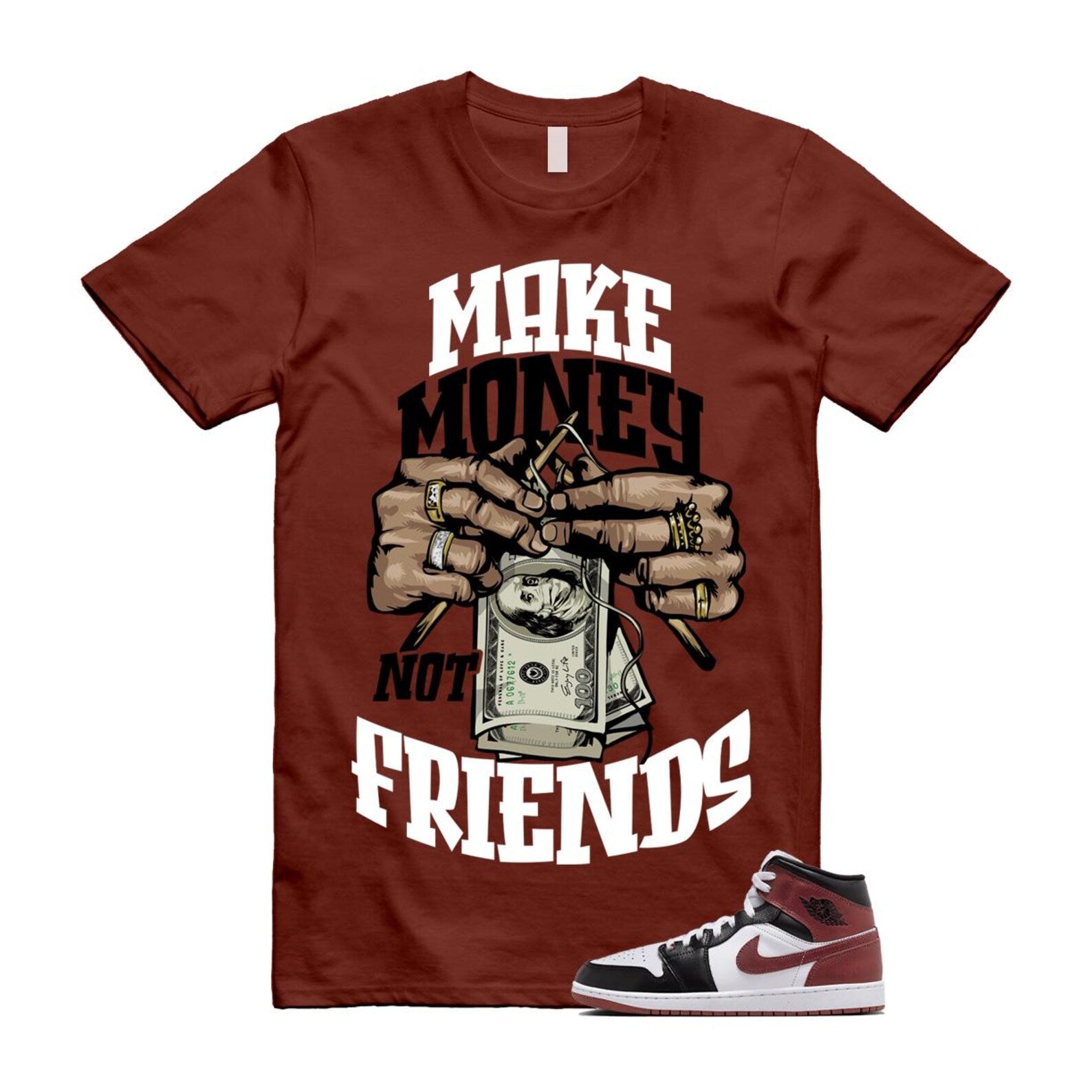 1 Dark Pony White Black Mid SE T Shirt Match MM HF3216-102 T-Shirt, Sneaker Match Tee