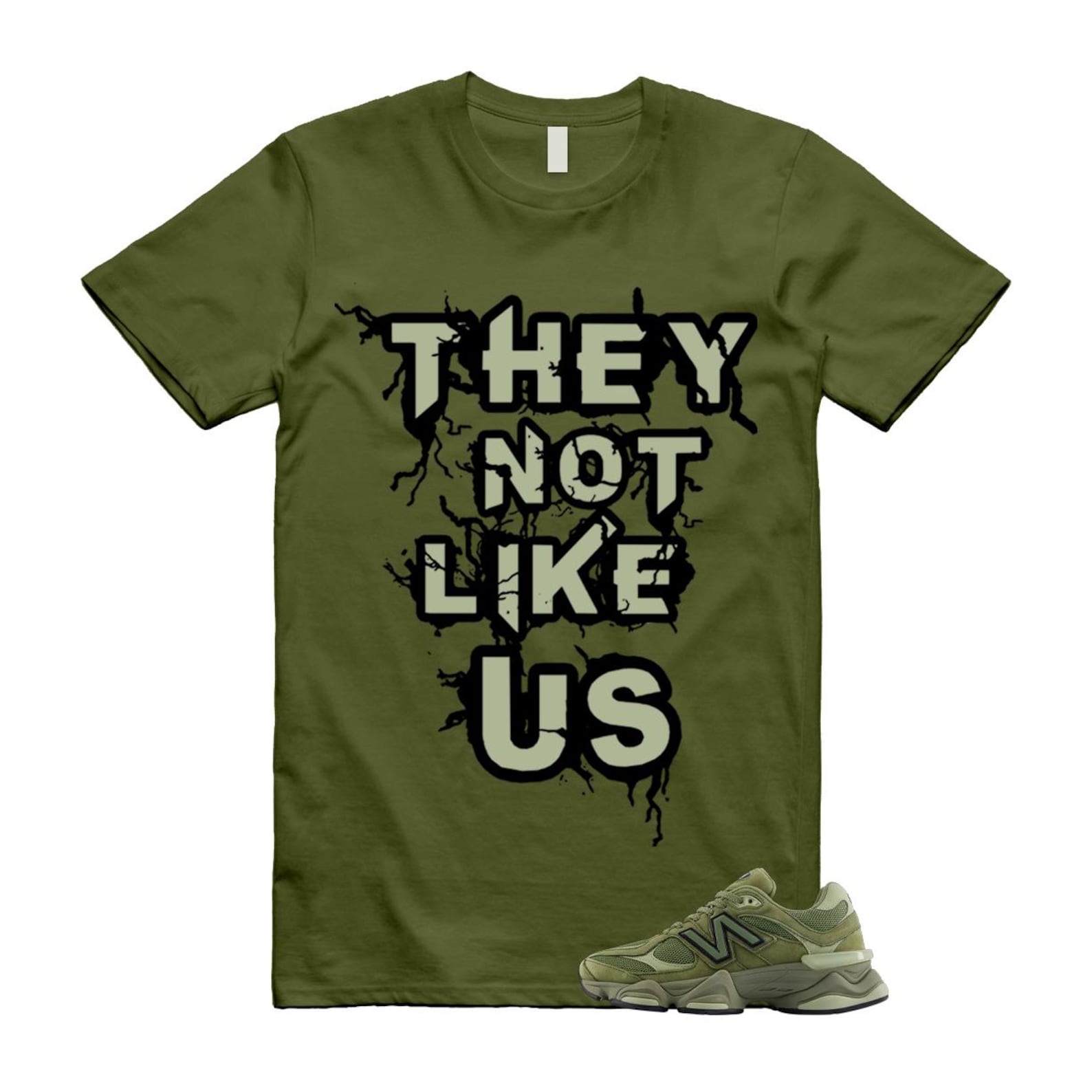 9060 Dark Olivine Green Olive T Shirt Match US U9060ZGD T-Shirt, Sneaker Match Tee